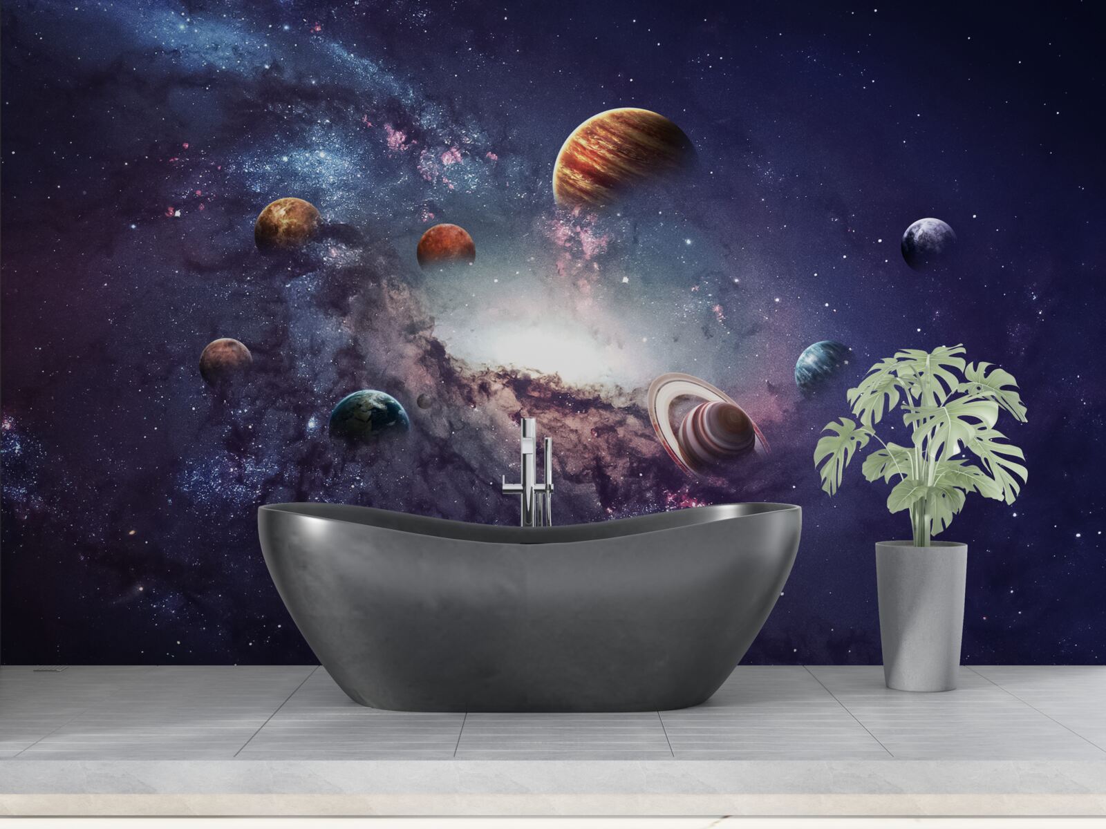 Fototapeta veľkosti planét v galaxii