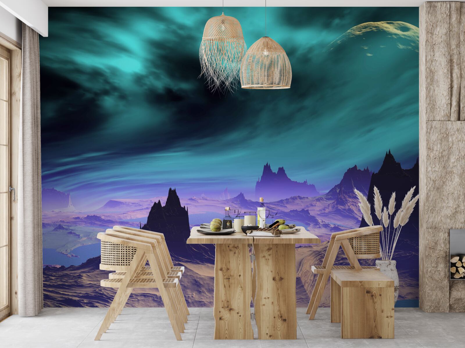 Fototapeta budúce hory na neidentifikovanej planéte