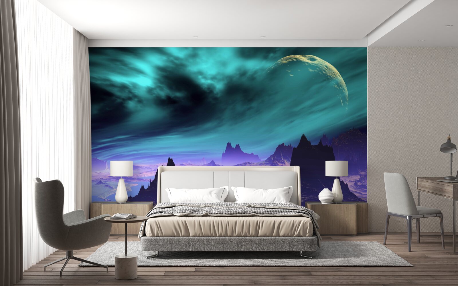 Fototapeta budúce hory na neidentifikovanej planéte