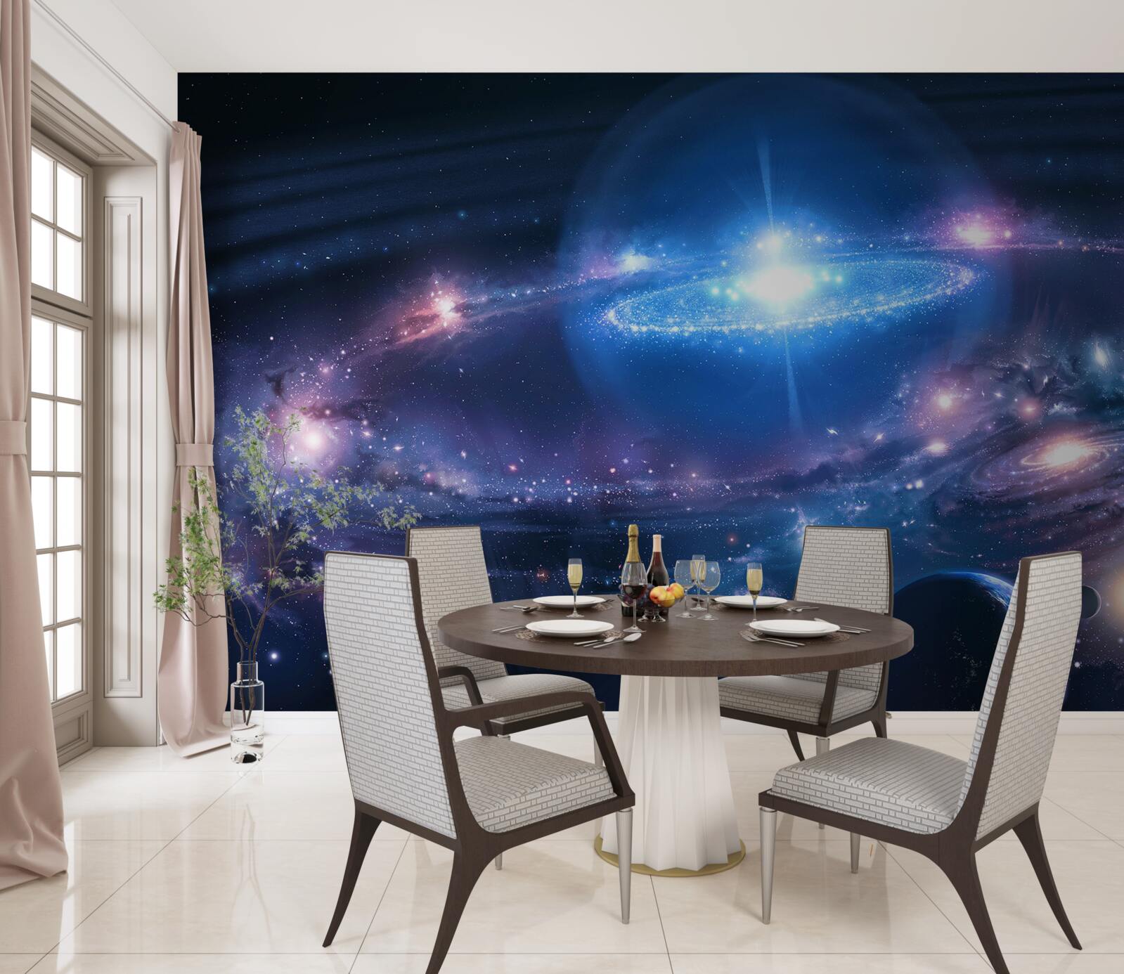 Fototapeta vzájomná poloha galaxií vo vesmíre