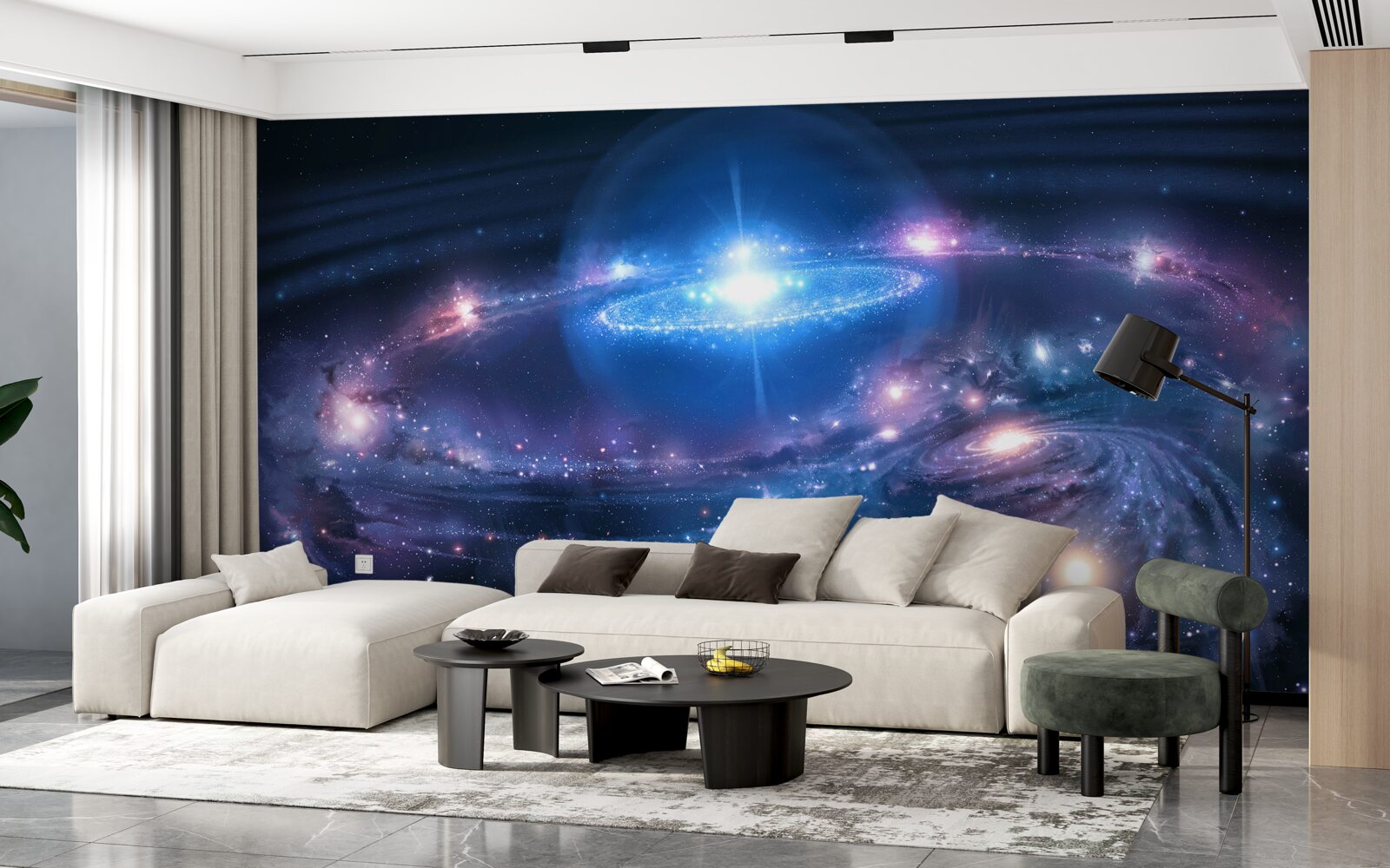 Fototapeta vzájomná poloha galaxií vo vesmíre