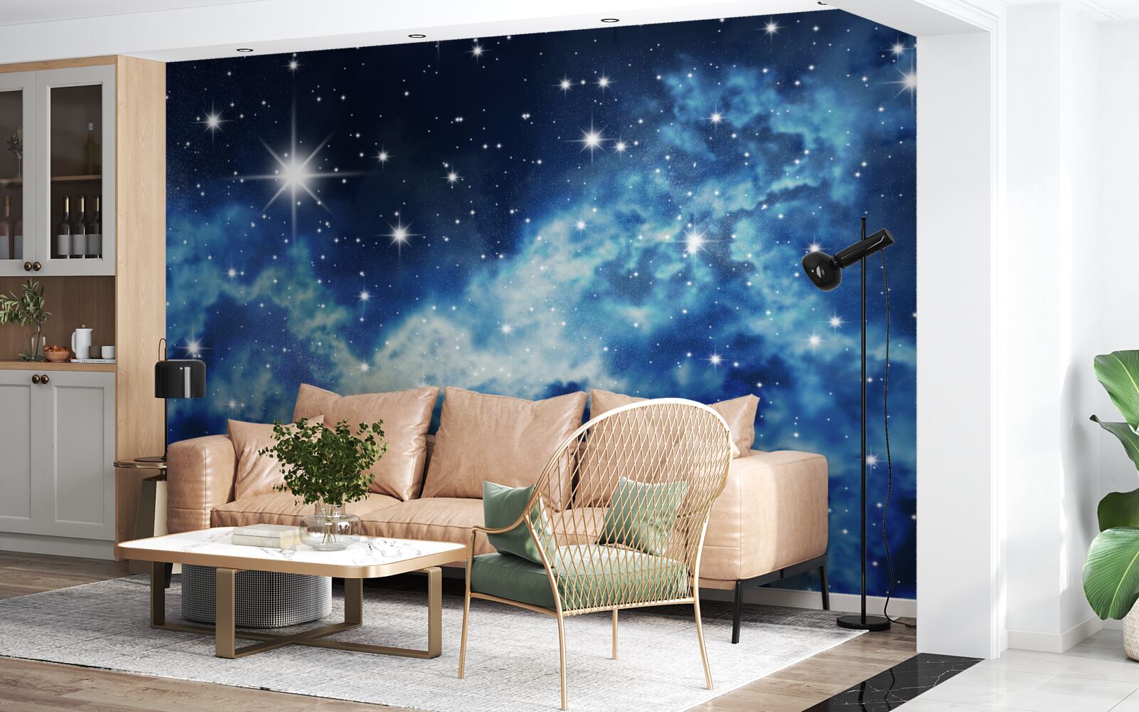Fototapeta modrá obloha posiata hviezdami