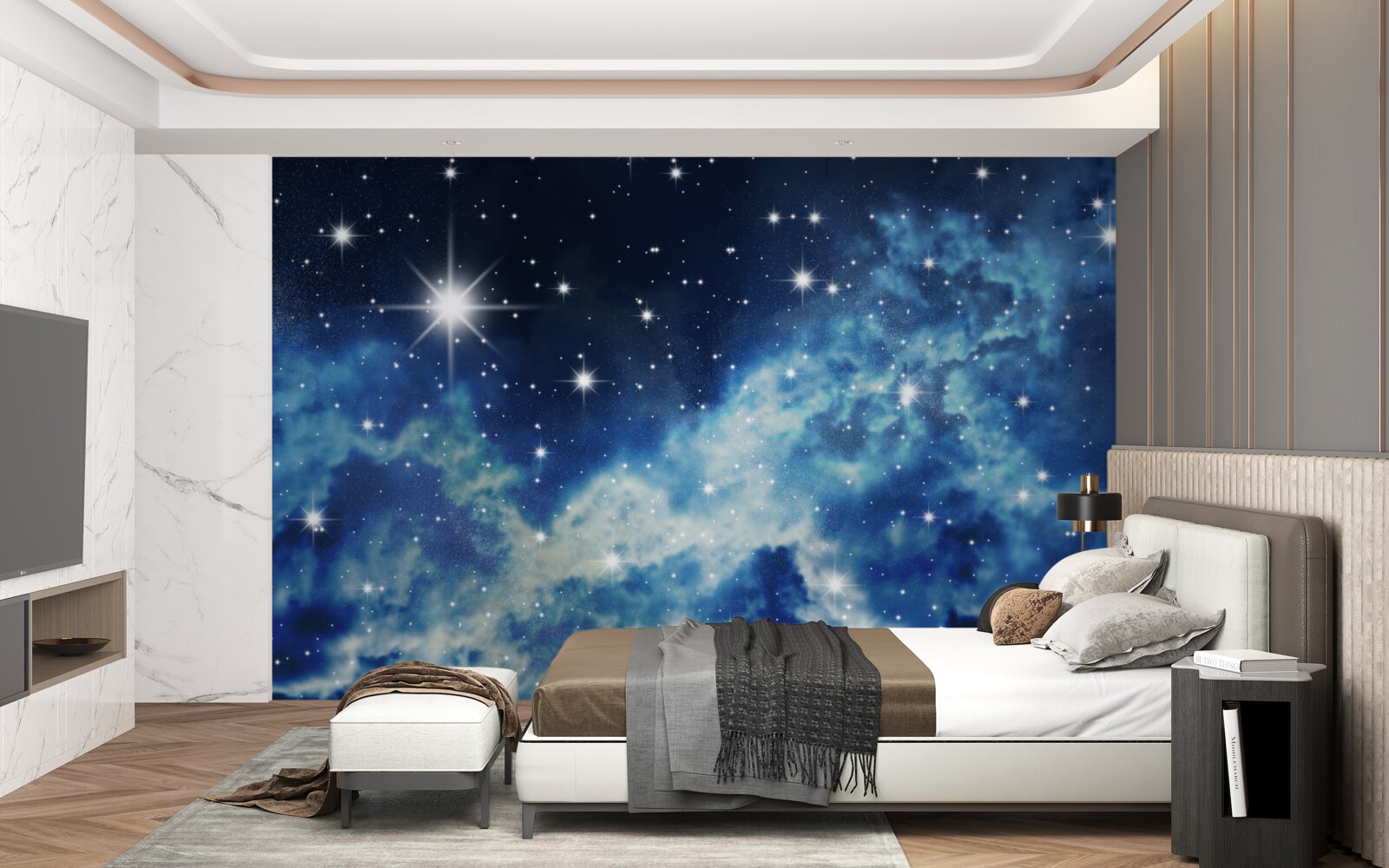 Fototapeta modrá obloha posiata hviezdami