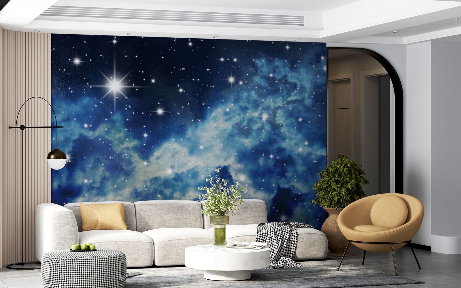 Fototapeta modrá obloha posiata hviezdami