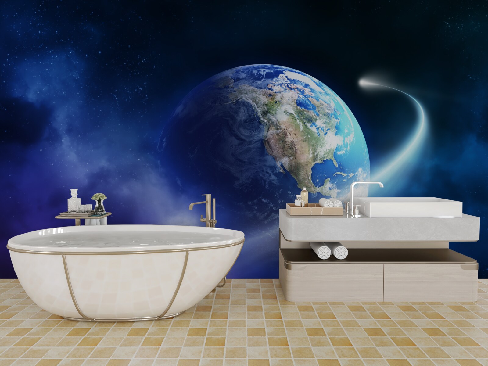 Fototapeta Zem v nekonečnom priestore vesmíru