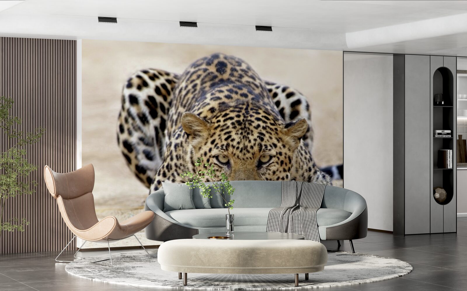 Fototapeta čakajúci leopard so škvrnitou kožou