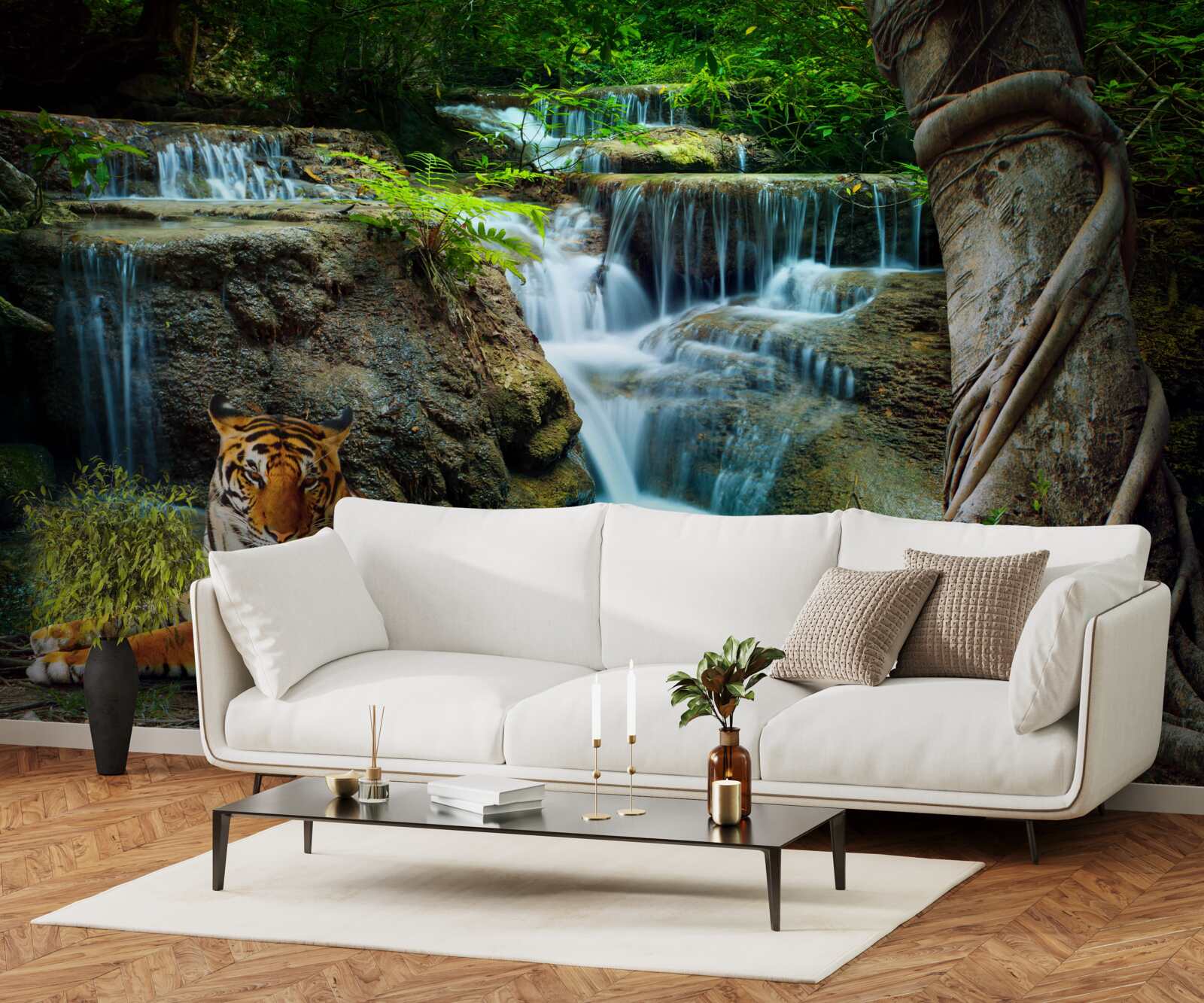 Fototapeta strávili sme čas pri lesnom vodopáde