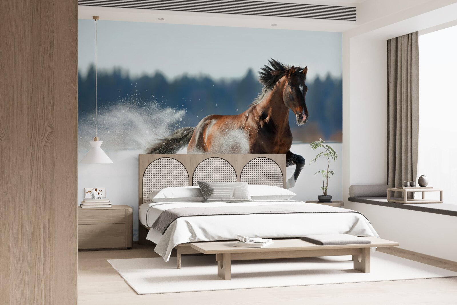 Fototapeta kôň cvála v snehu