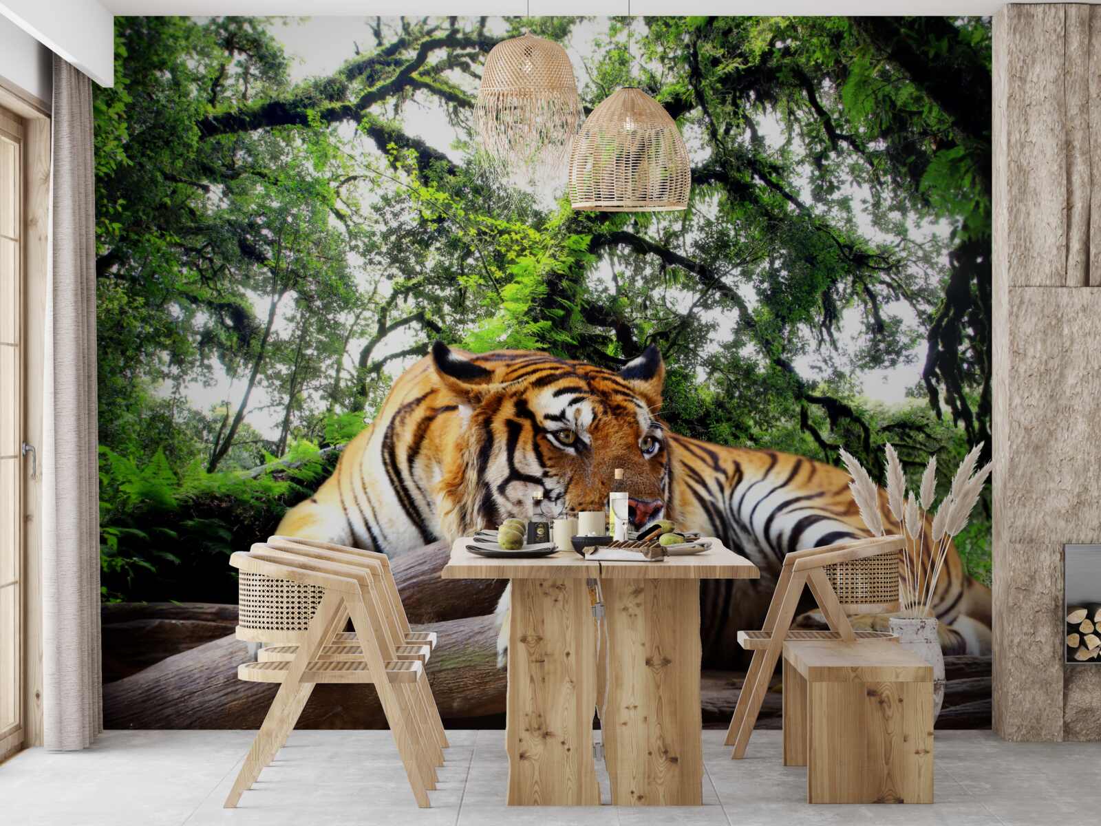 Fototapeta tiger odpočíva v divokej tropickej džungli