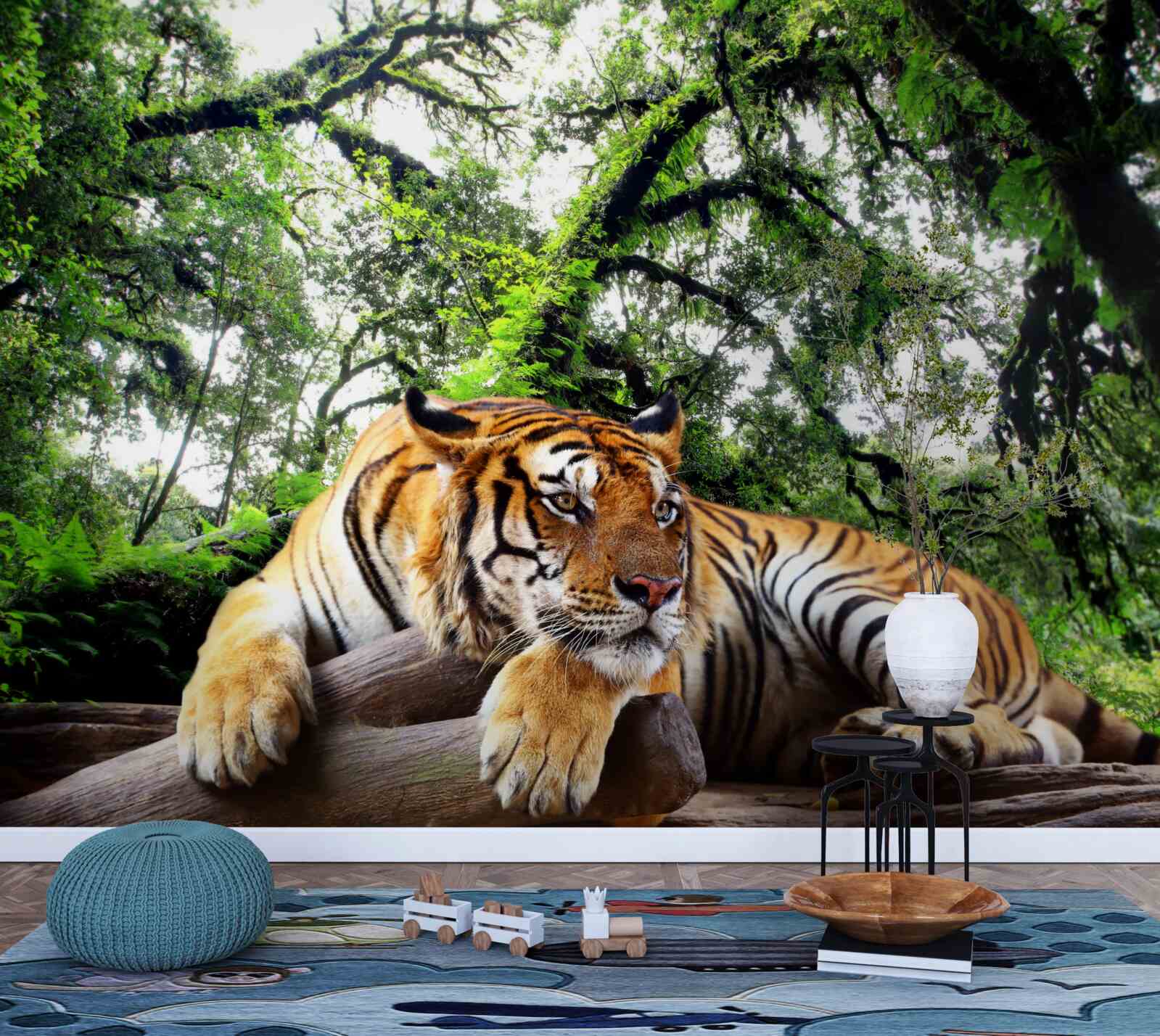 Fototapeta tiger odpočíva v divokej tropickej džungli