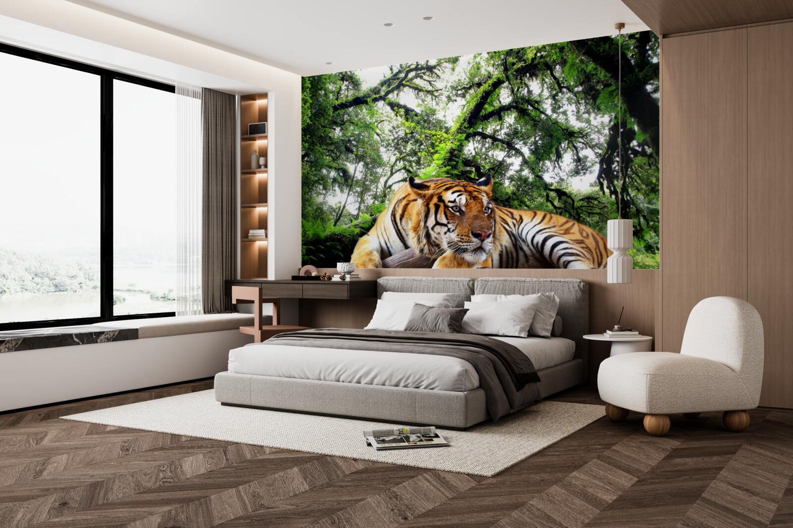 Fototapeta tiger odpočíva v divokej tropickej džungli