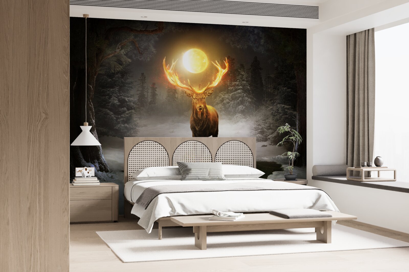 Fototapeta energický jeleň a zlatý spoločník lesa