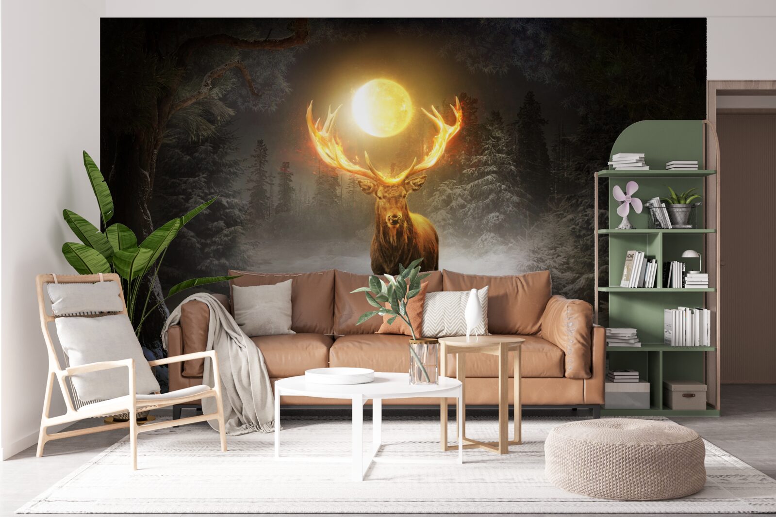 Fototapeta energický jeleň a zlatý spoločník lesa