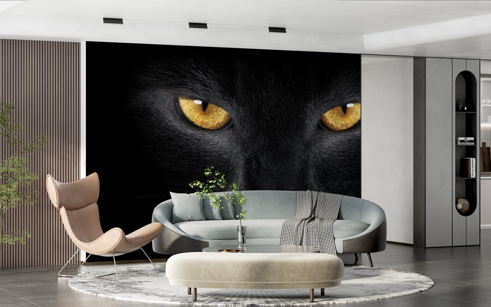 Fototapeta prenikavý pohľad čiernej mačky