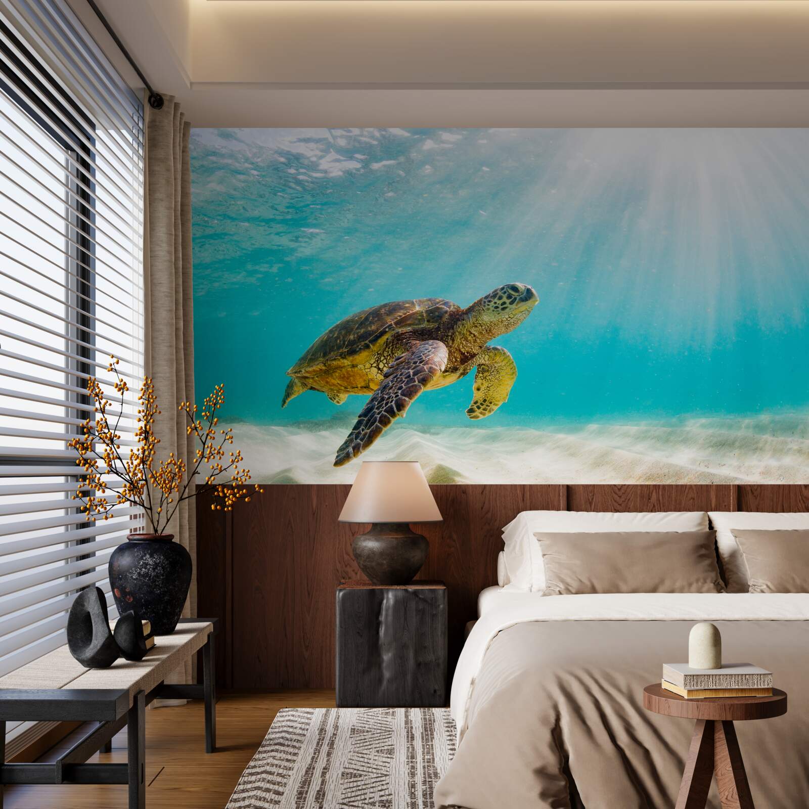 Fototapeta Žlté lebky na piesčitom dne