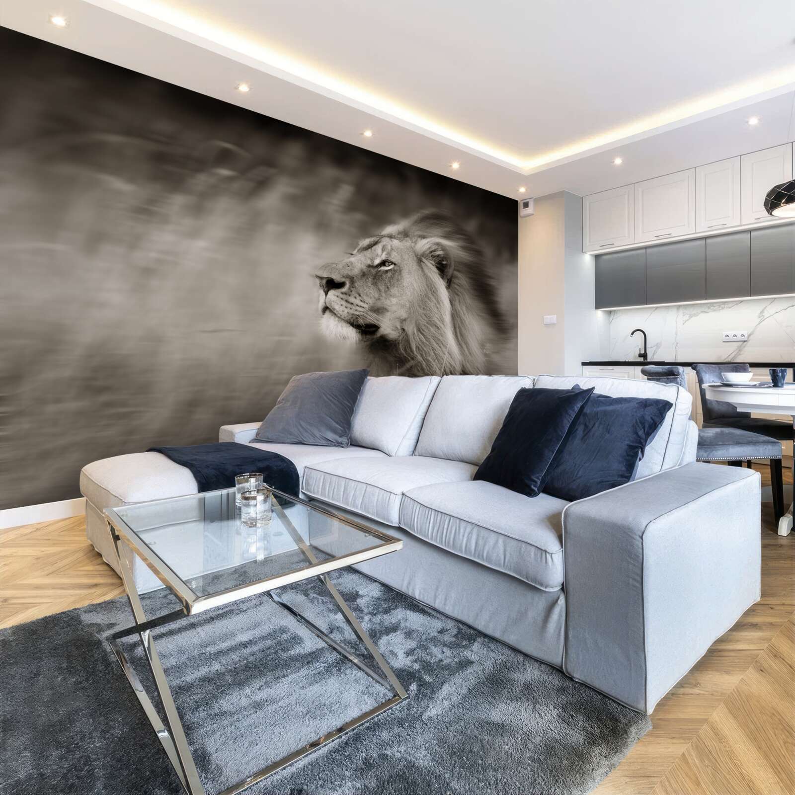 Fototapeta čiernobiela šelma pán vo vetre