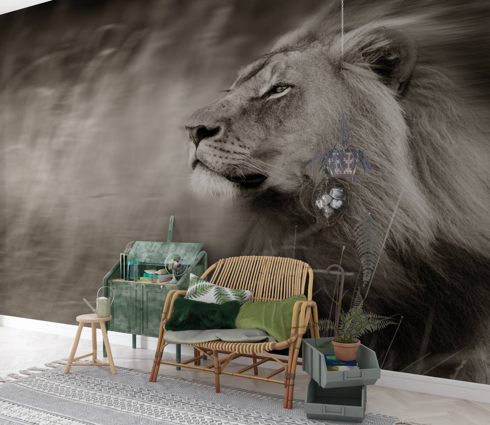 Fototapeta čiernobiela šelma pán vo vetre