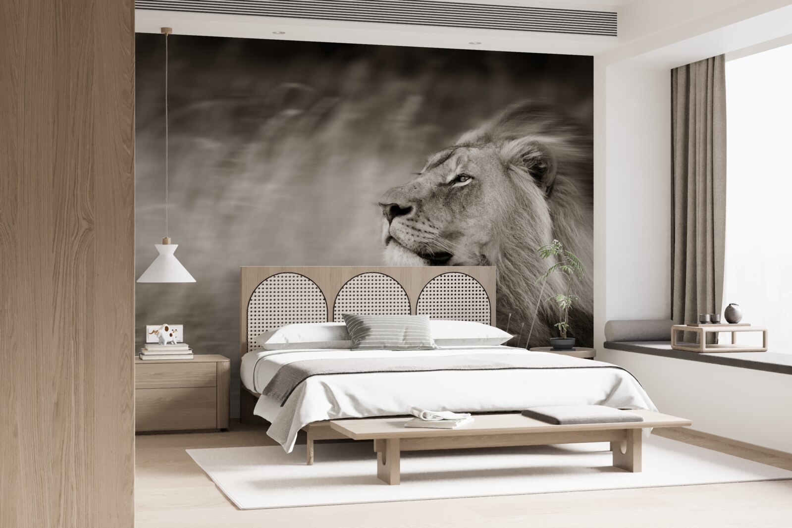 Fototapeta čiernobiela šelma pán vo vetre