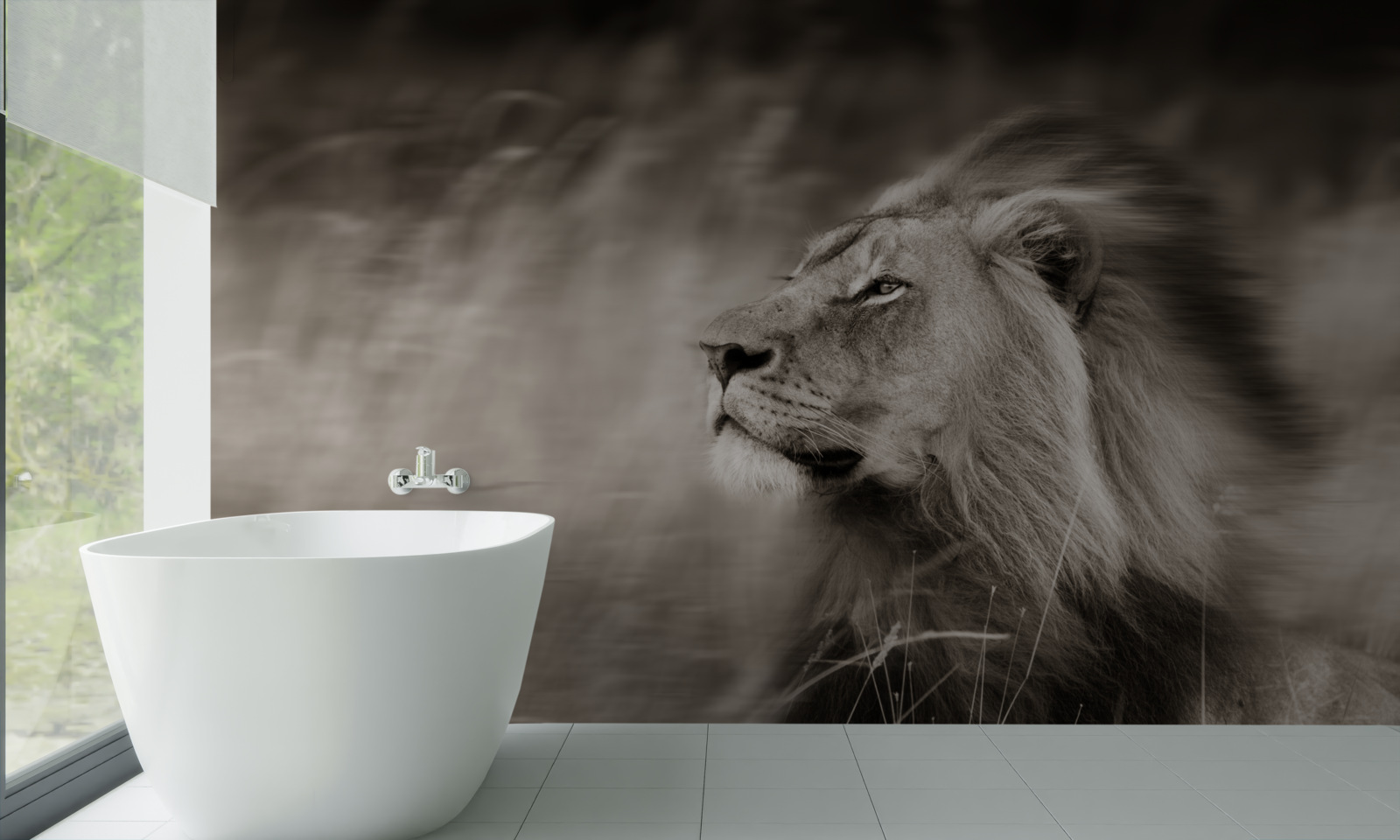 Fototapeta čiernobiela šelma pán vo vetre