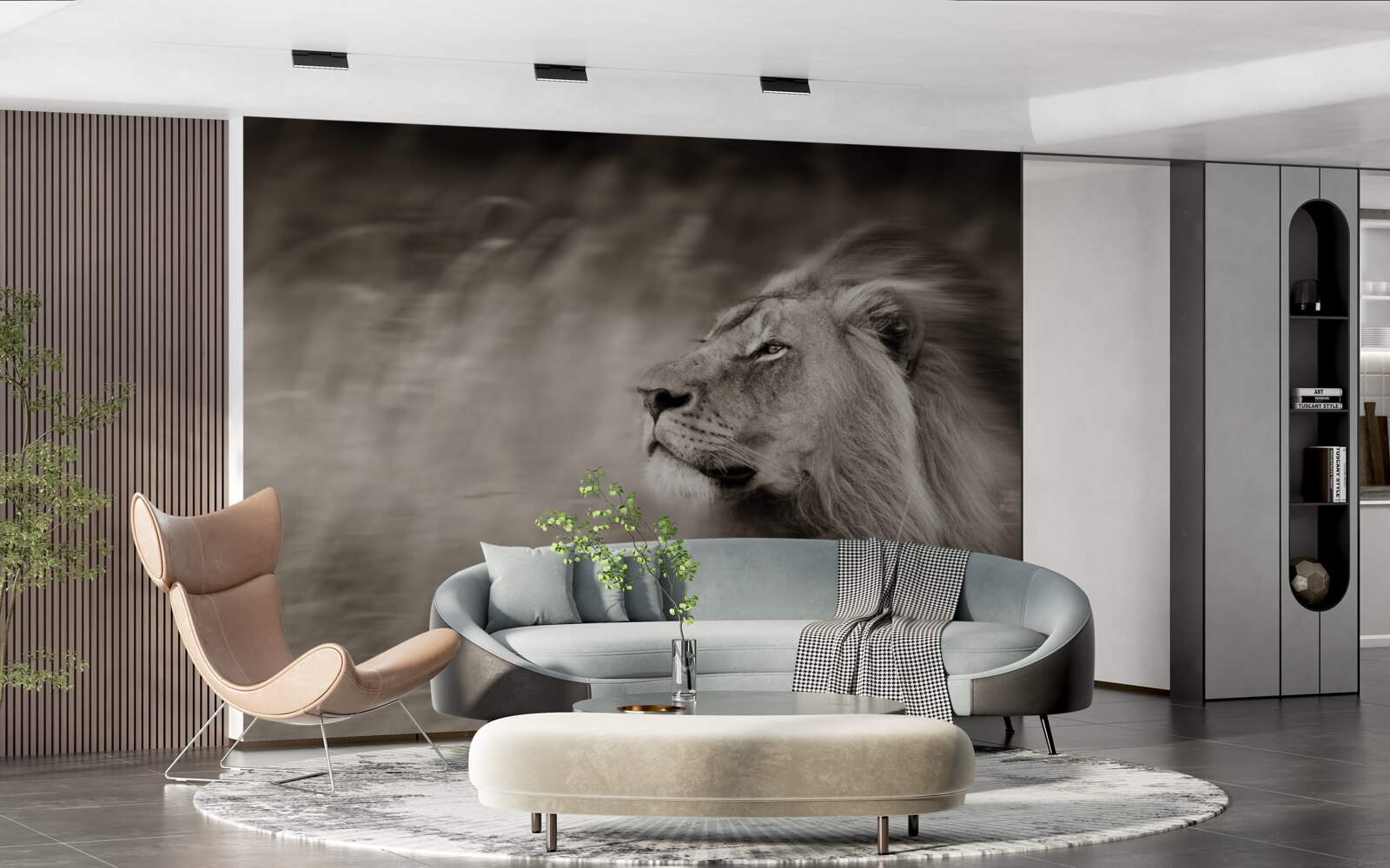 Fototapeta čiernobiela šelma pán vo vetre