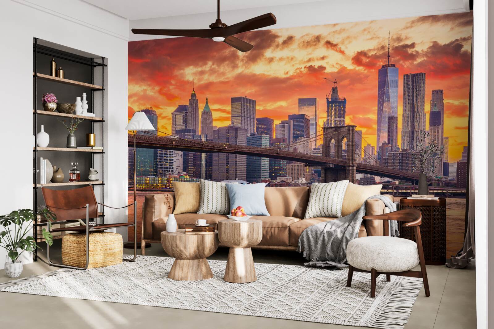 Fototapeta mraky nad mestom new york pri západe slnka