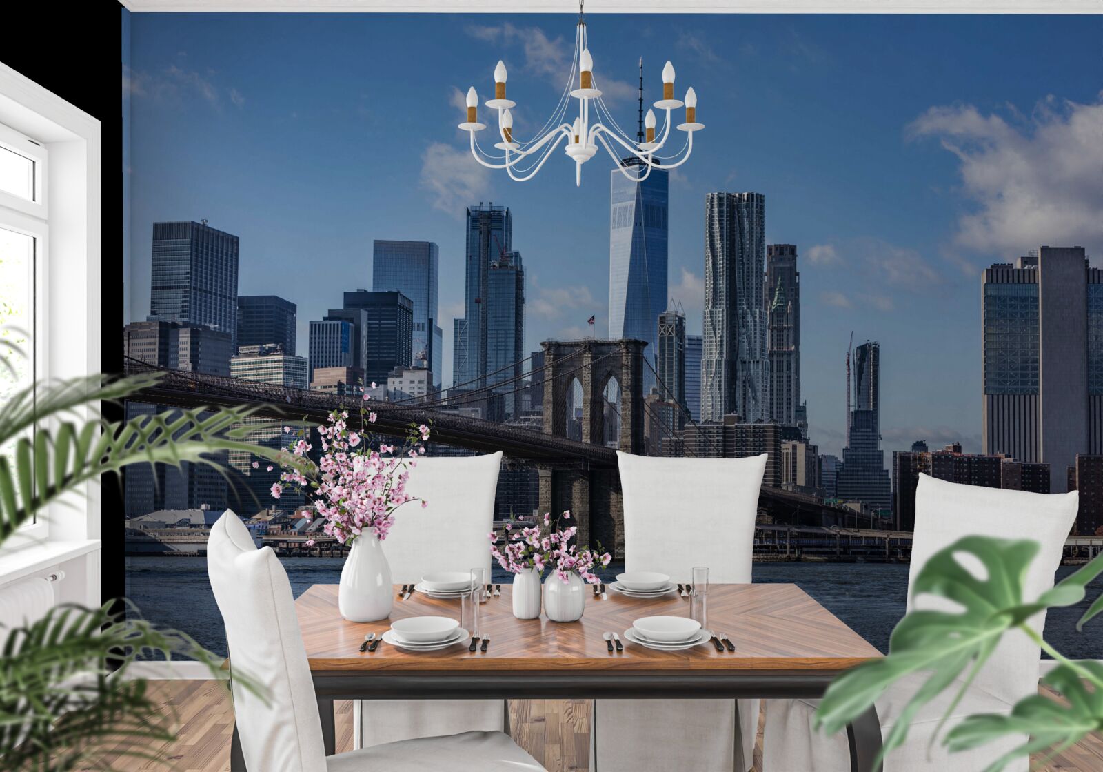 Fototapeta pohľad na mesto z Brooklynského mosta