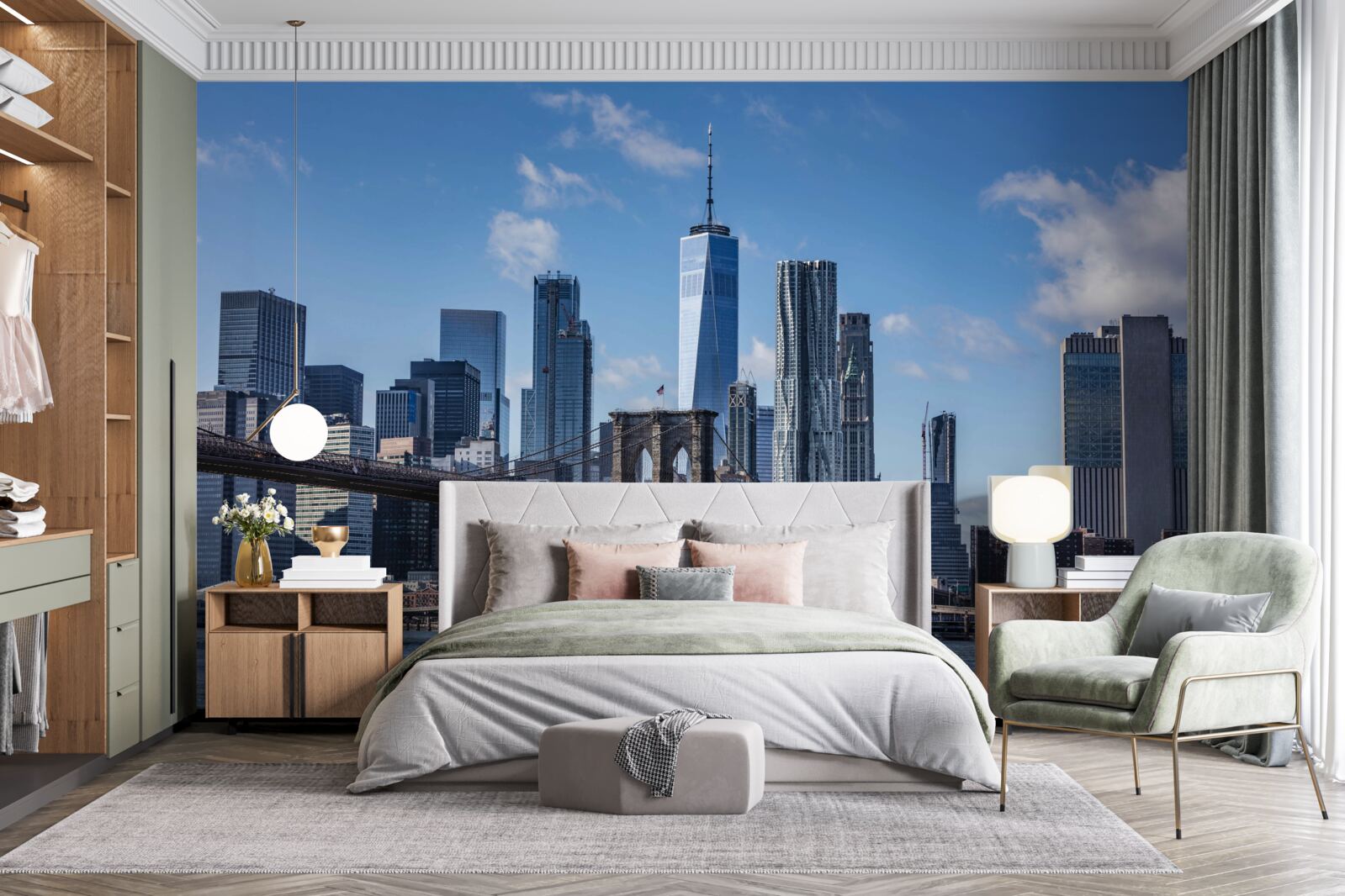 Fototapeta pohľad na mesto z Brooklynského mosta