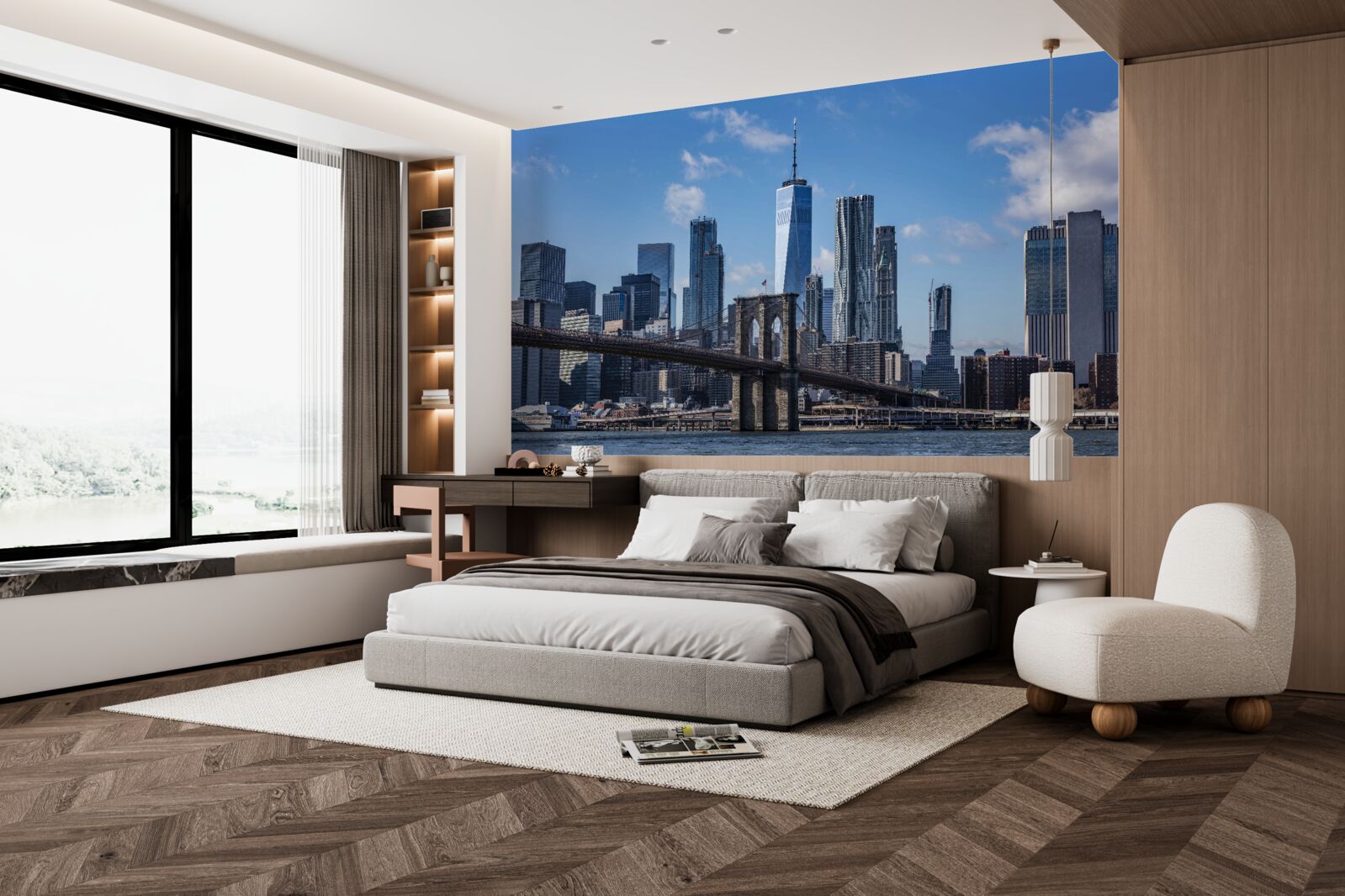 Fototapeta pohľad na mesto z Brooklynského mosta