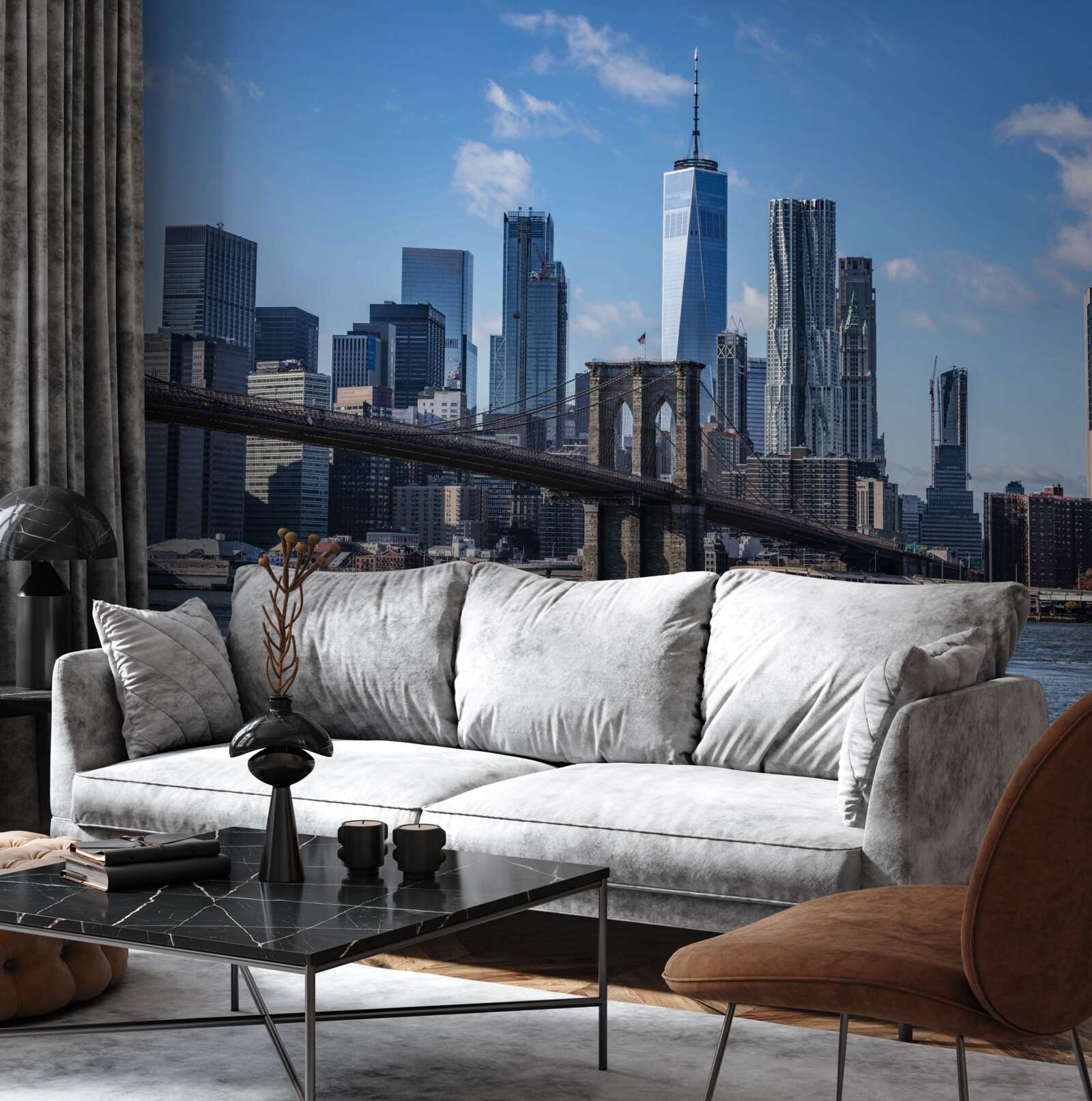 Fototapeta pohľad na mesto z Brooklynského mosta