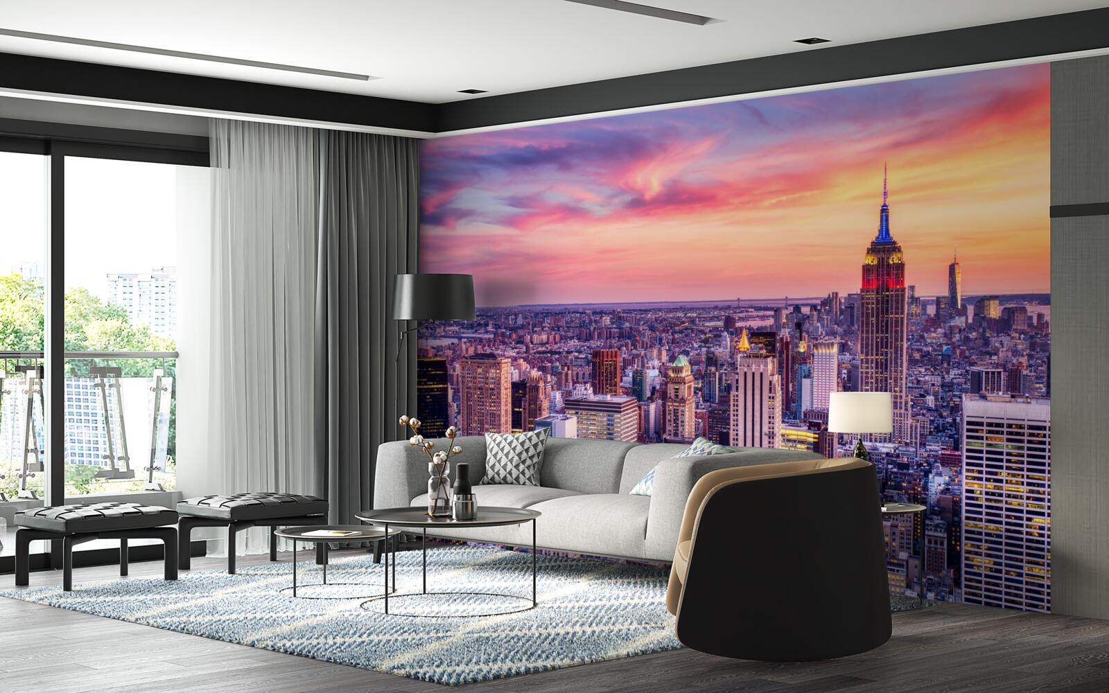 Fototapeta východ slnka v new yorku