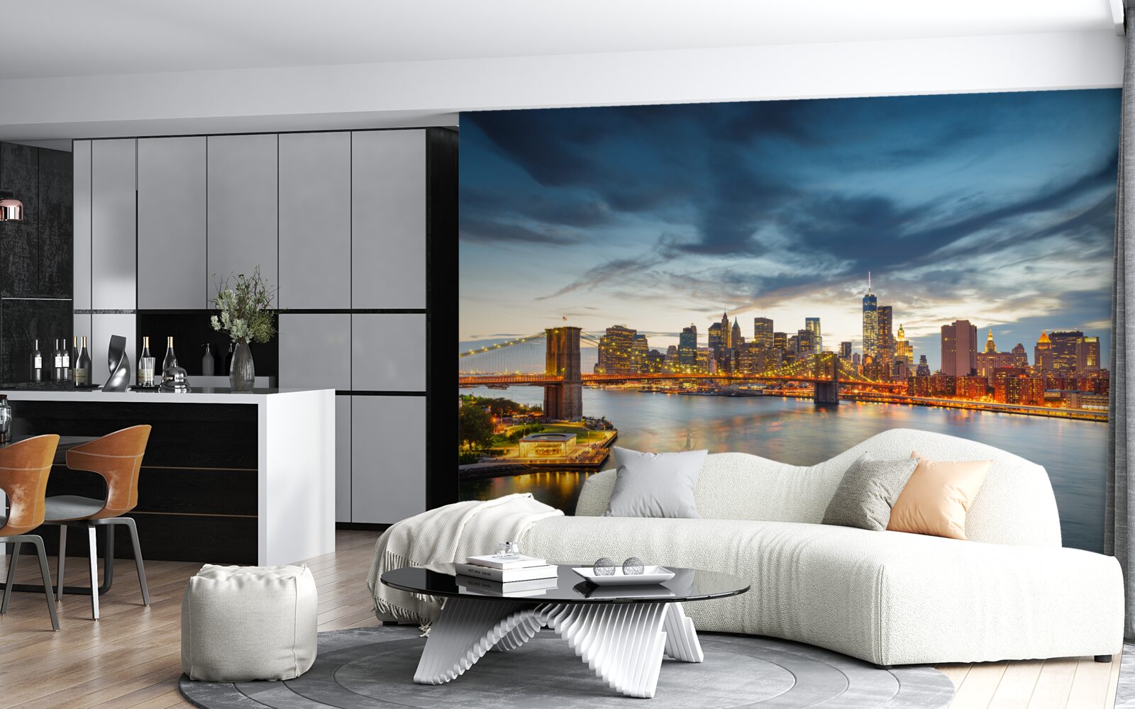 Fototapeta most v meste s osvetlením