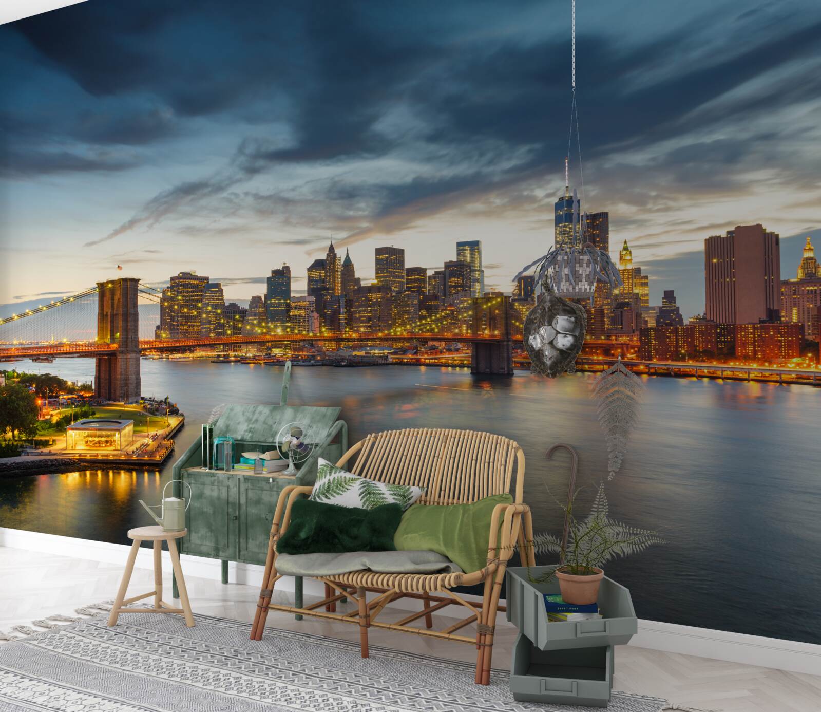 Fototapeta most v meste s osvetlením