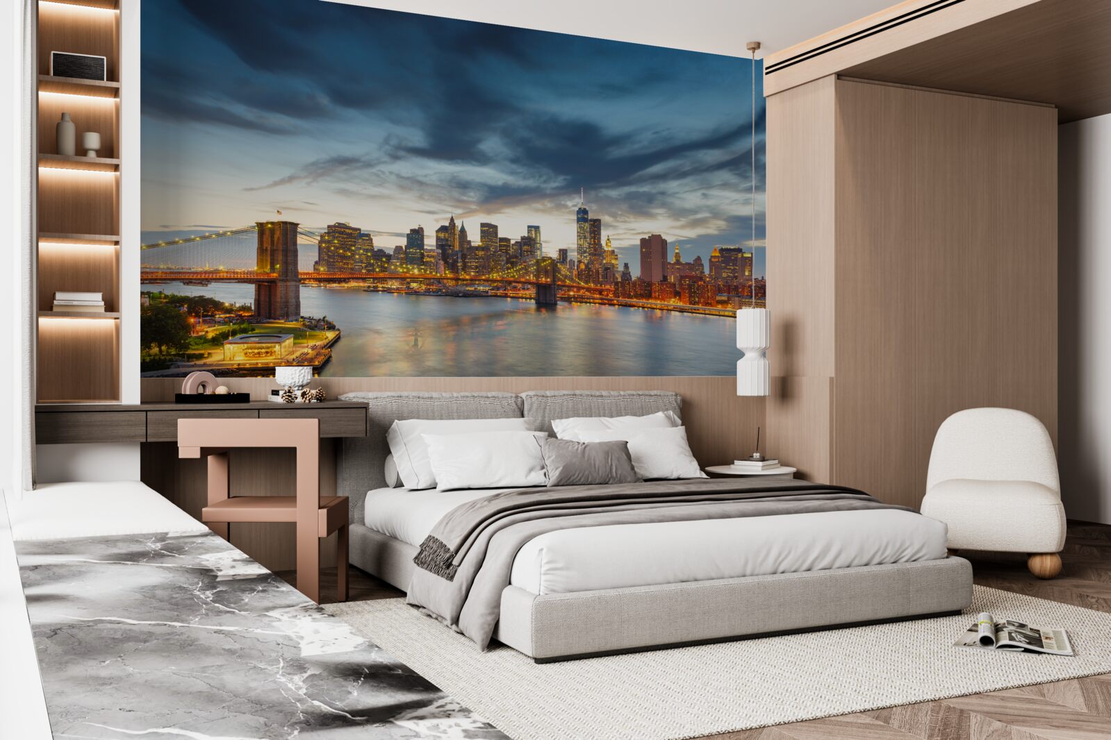 Fototapeta most v meste s osvetlením