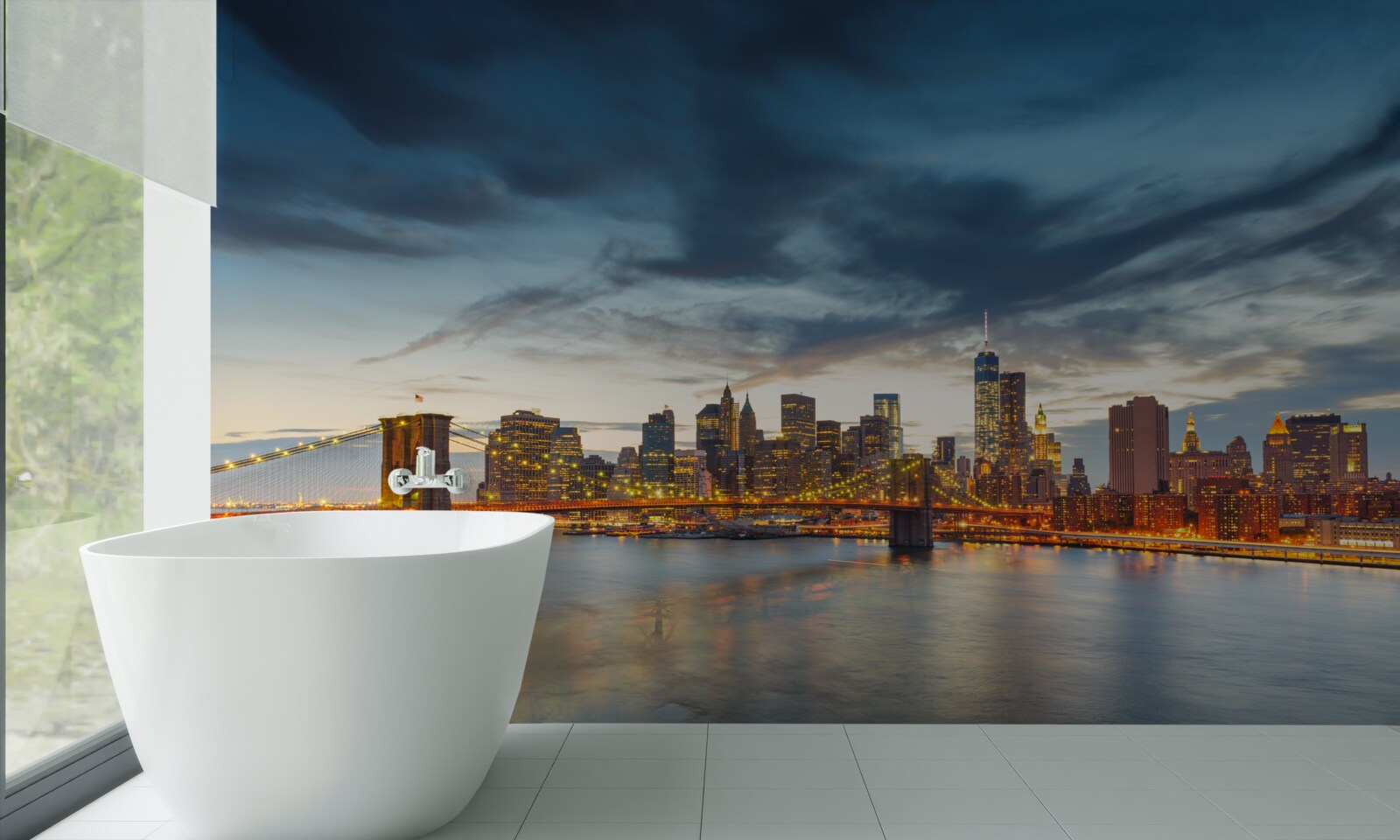 Fototapeta most v meste s osvetlením