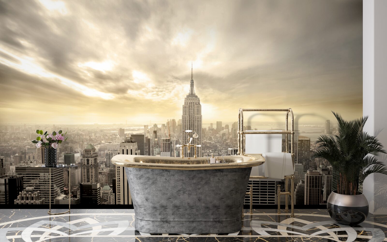 Fototapeta pohľad na new york z vtáčej perspektívy je krásny