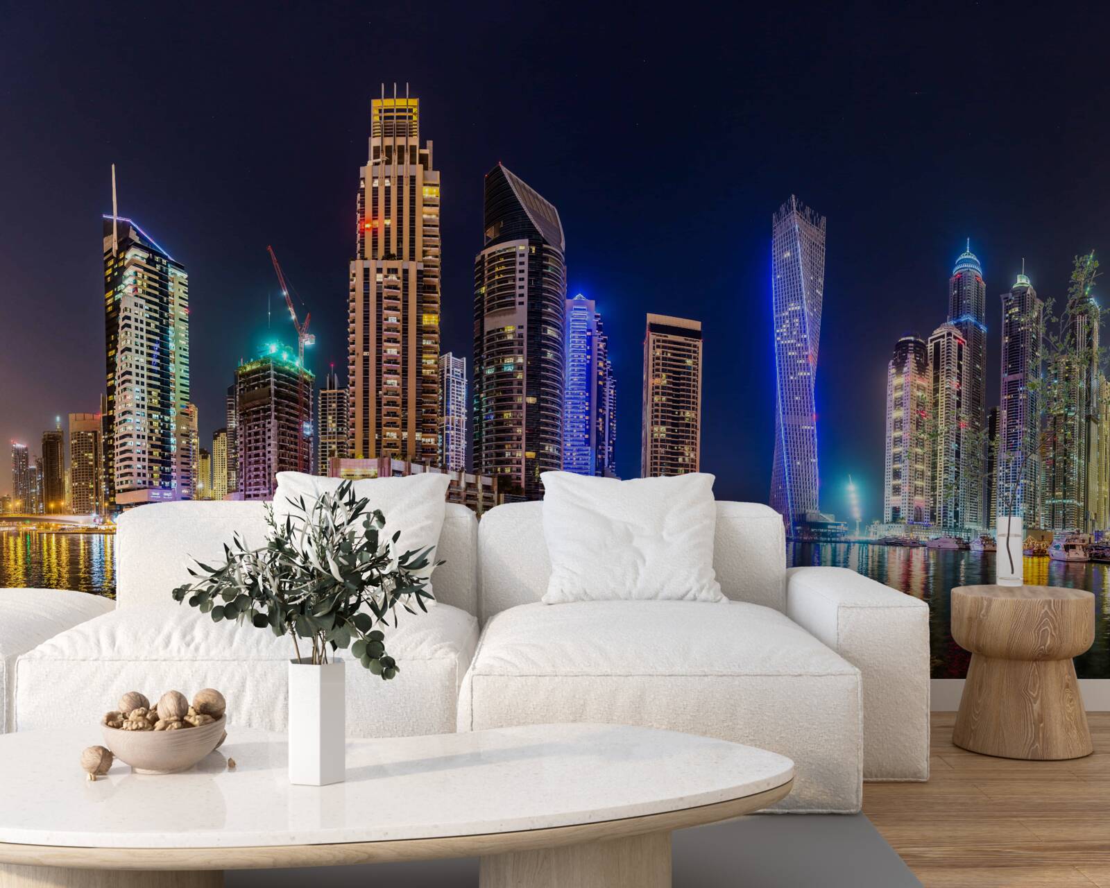 Fototapeta fascinujúca nočná ulica v Dubaji