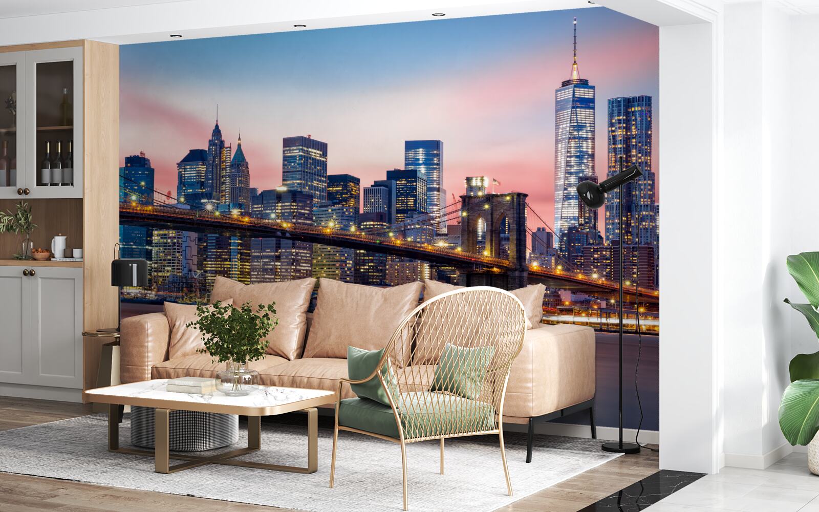 Fototapeta Brooklynský most v noci v New Yorku