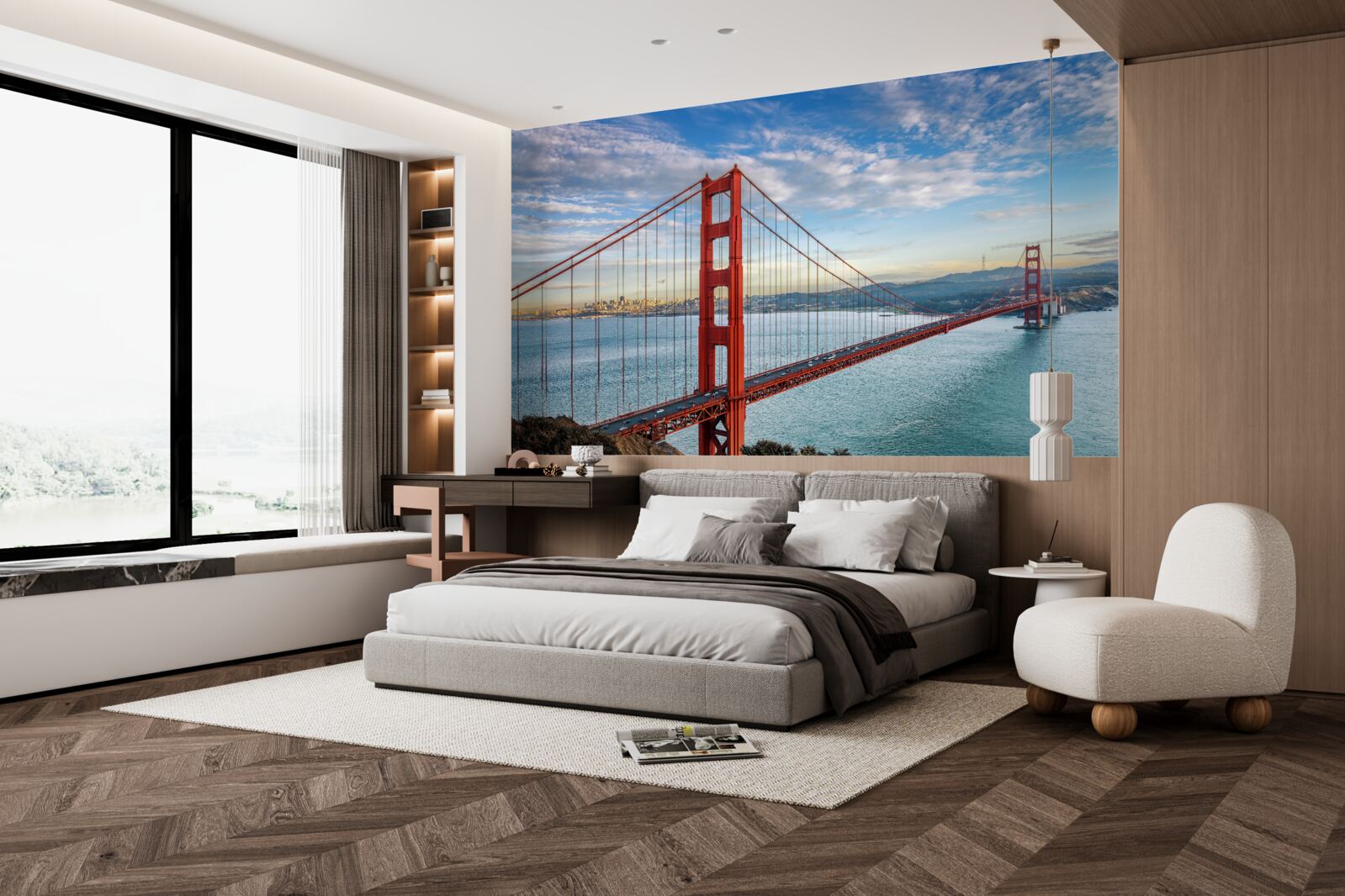 Fototapeta panoráma zlatej brány z mosta