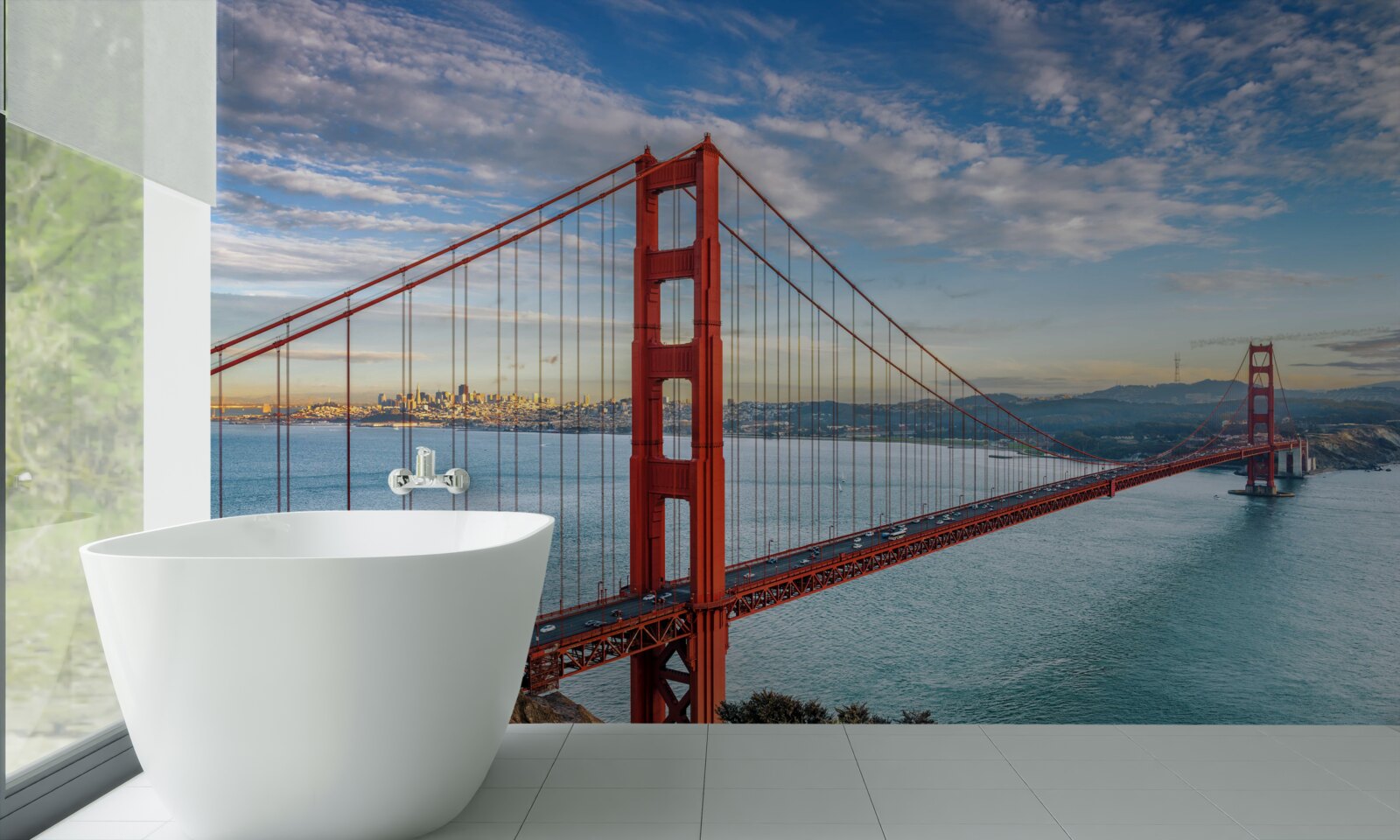 Fototapeta panoráma zlatej brány z mosta