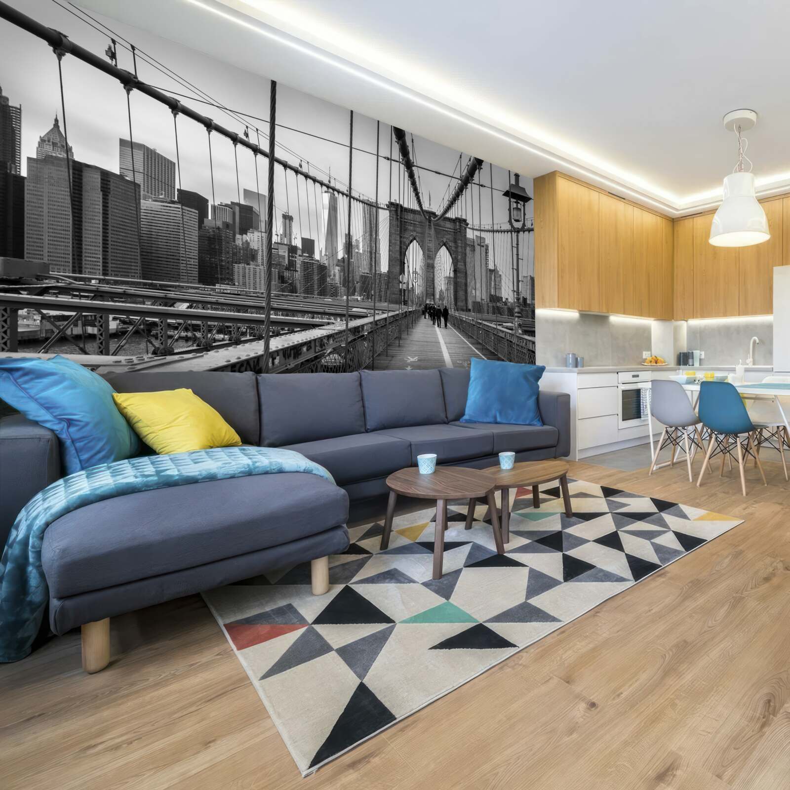 Fototapeta Brooklynský most v odtieňoch čiernej a bielej