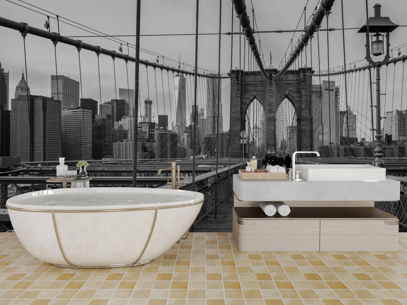 Fototapeta Brooklynský most v odtieňoch čiernej a bielej