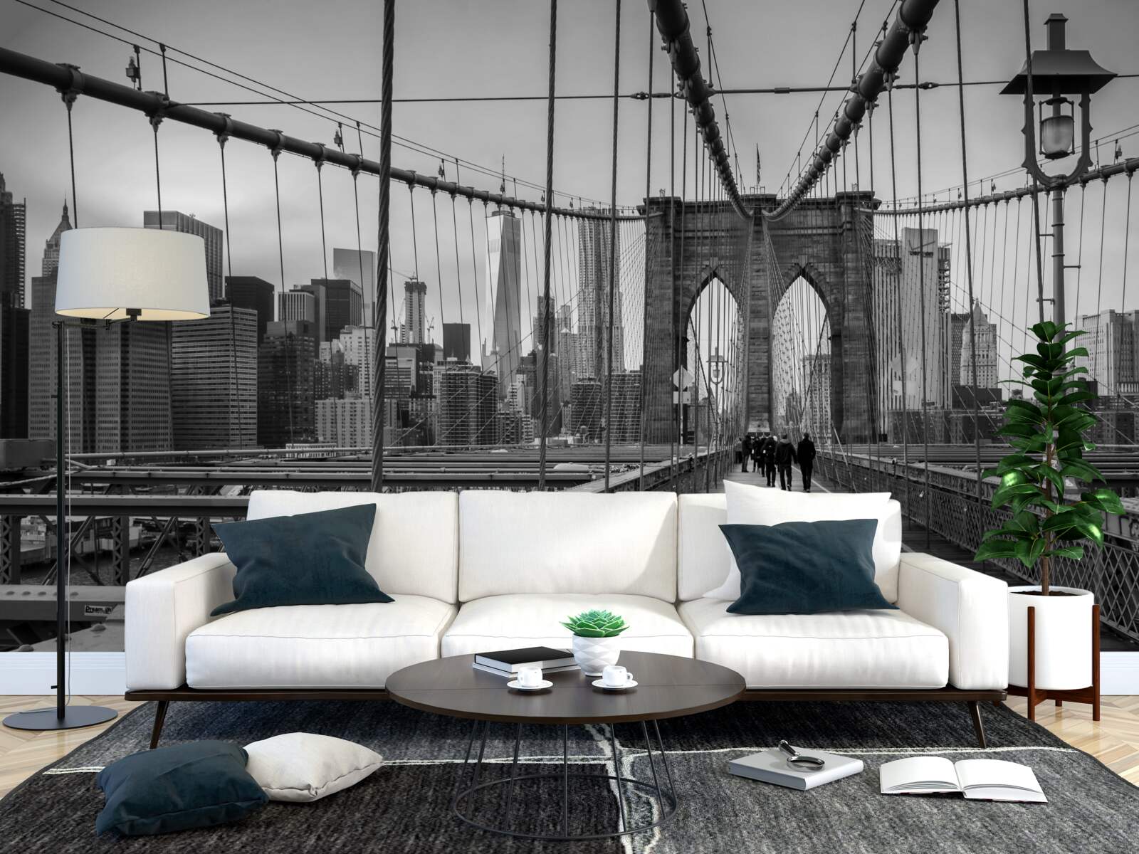 Fototapeta Brooklynský most v odtieňoch čiernej a bielej