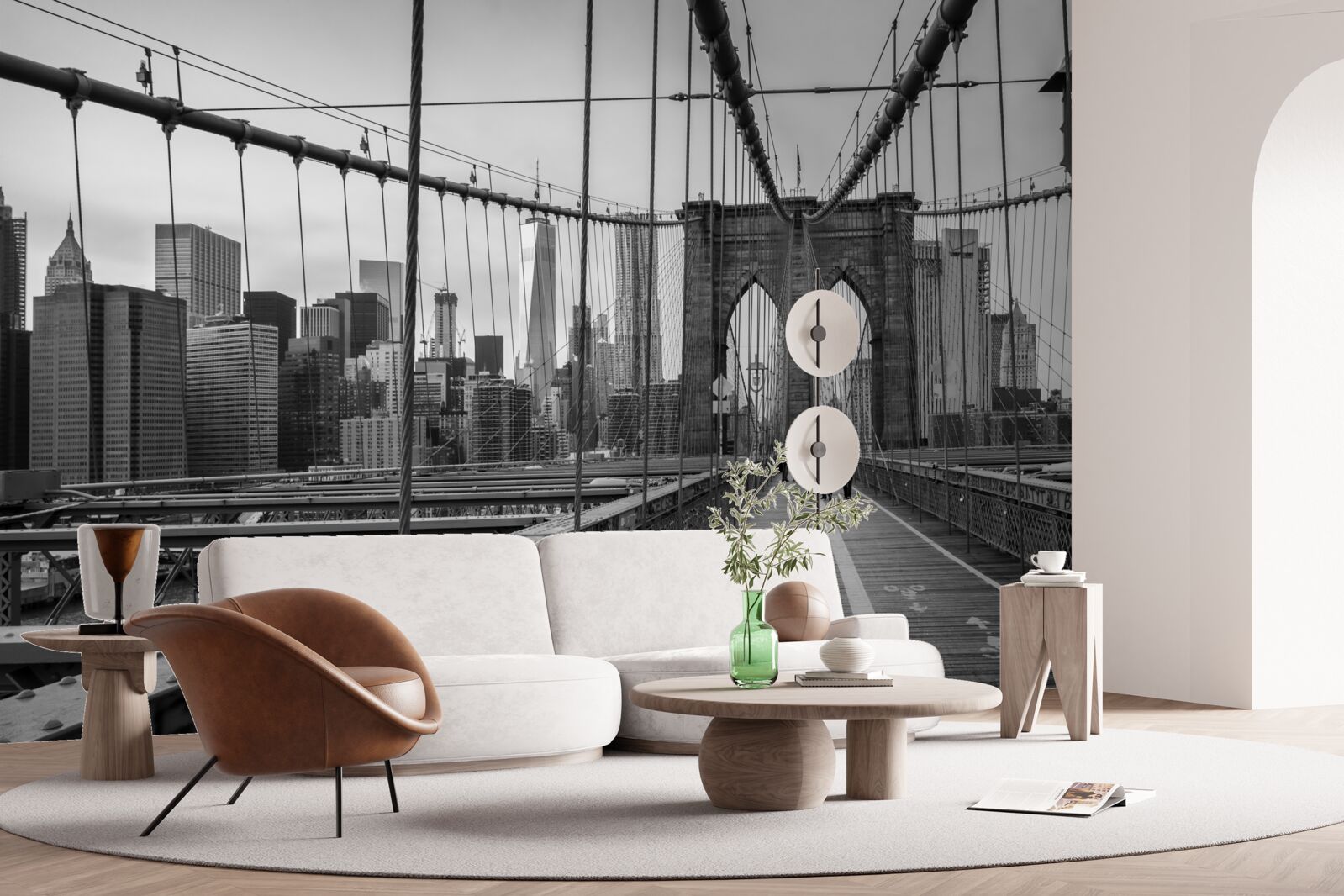 Fototapeta Brooklynský most v odtieňoch čiernej a bielej