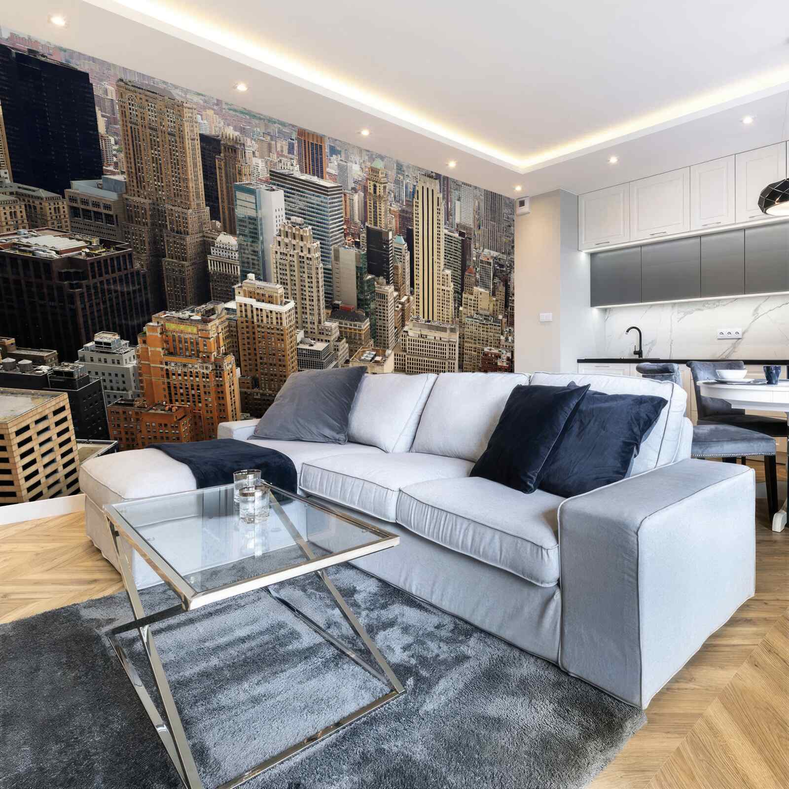 Fototapeta pohľad na architektúru metropoly od obrubníka