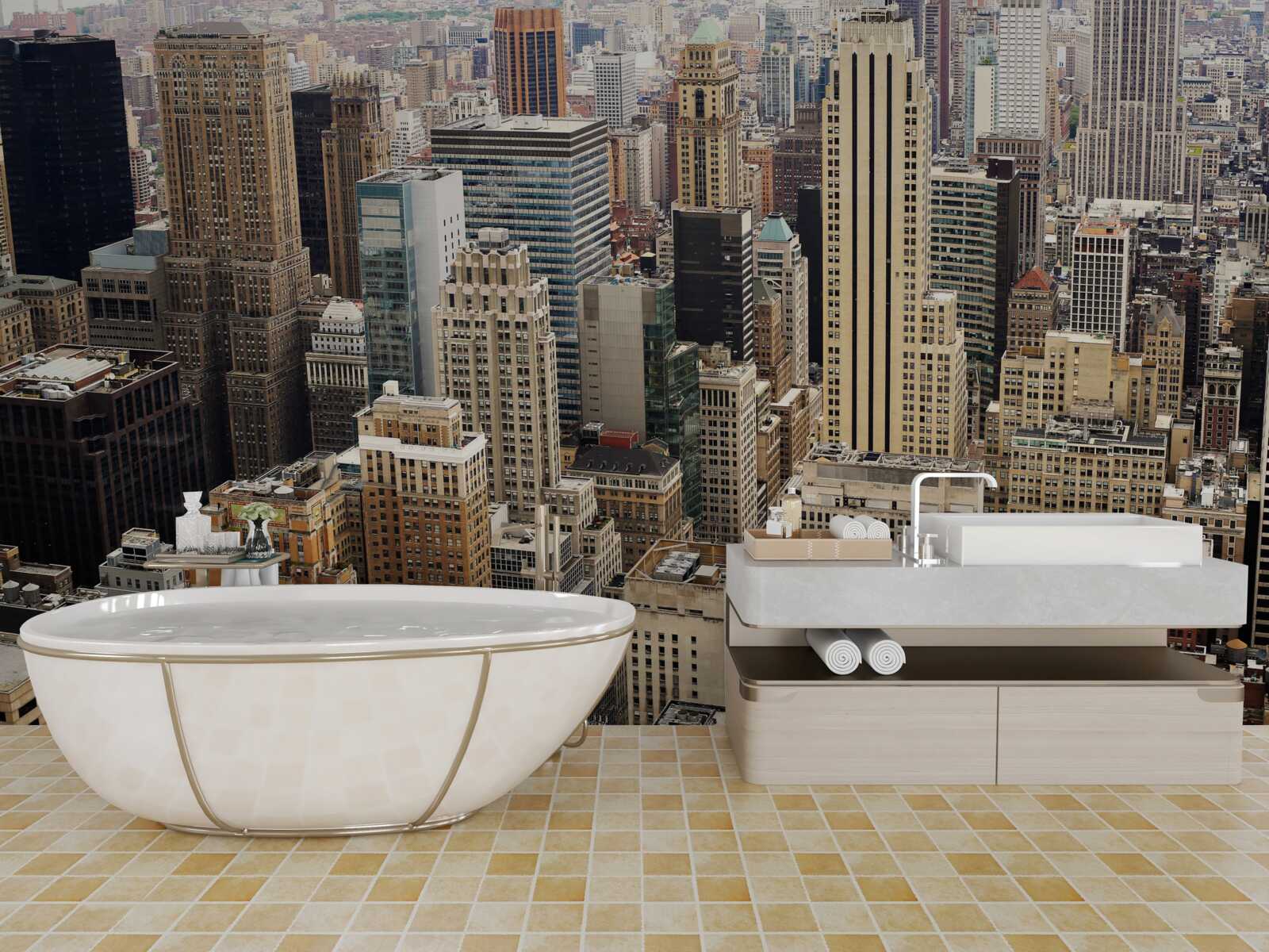 Fototapeta pohľad na architektúru metropoly od obrubníka