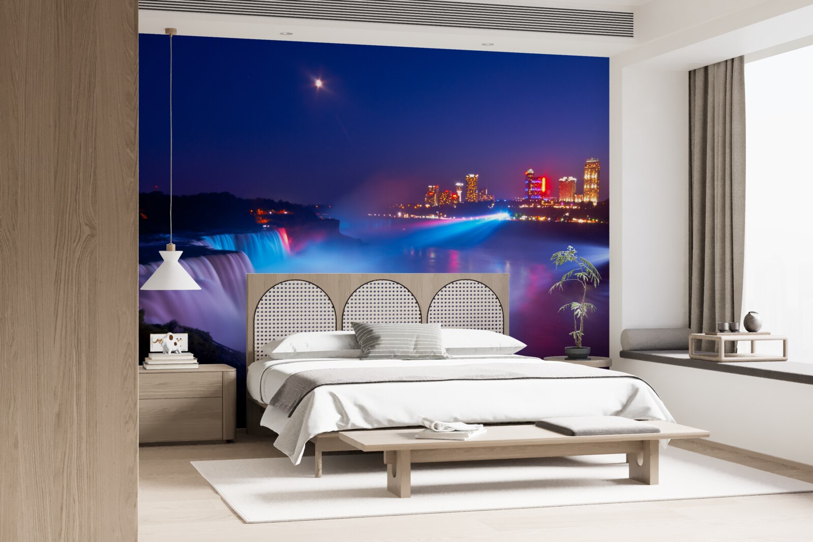 Fototapeta V noci osvetlené Niagarské vodopády