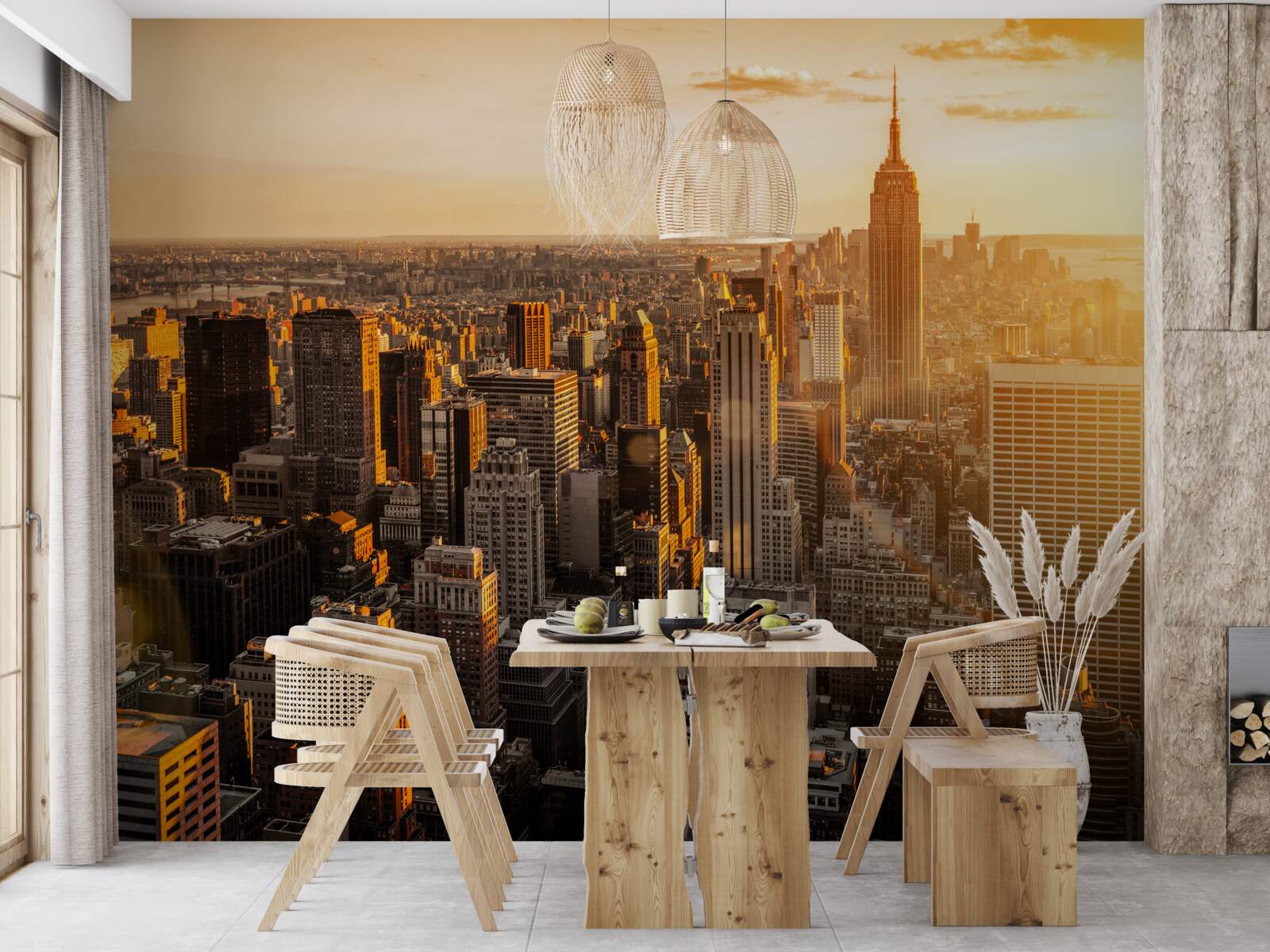 Fototapeta Newyorské mrakodrapy vo svetle zapadajúceho slnka