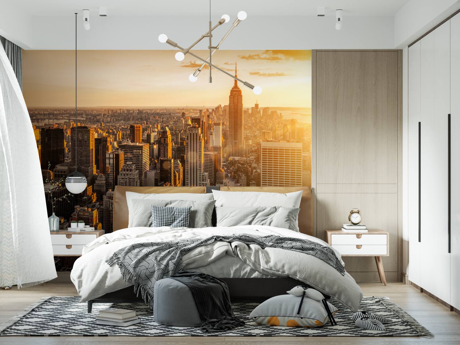 Fototapeta Newyorské mrakodrapy vo svetle zapadajúceho slnka