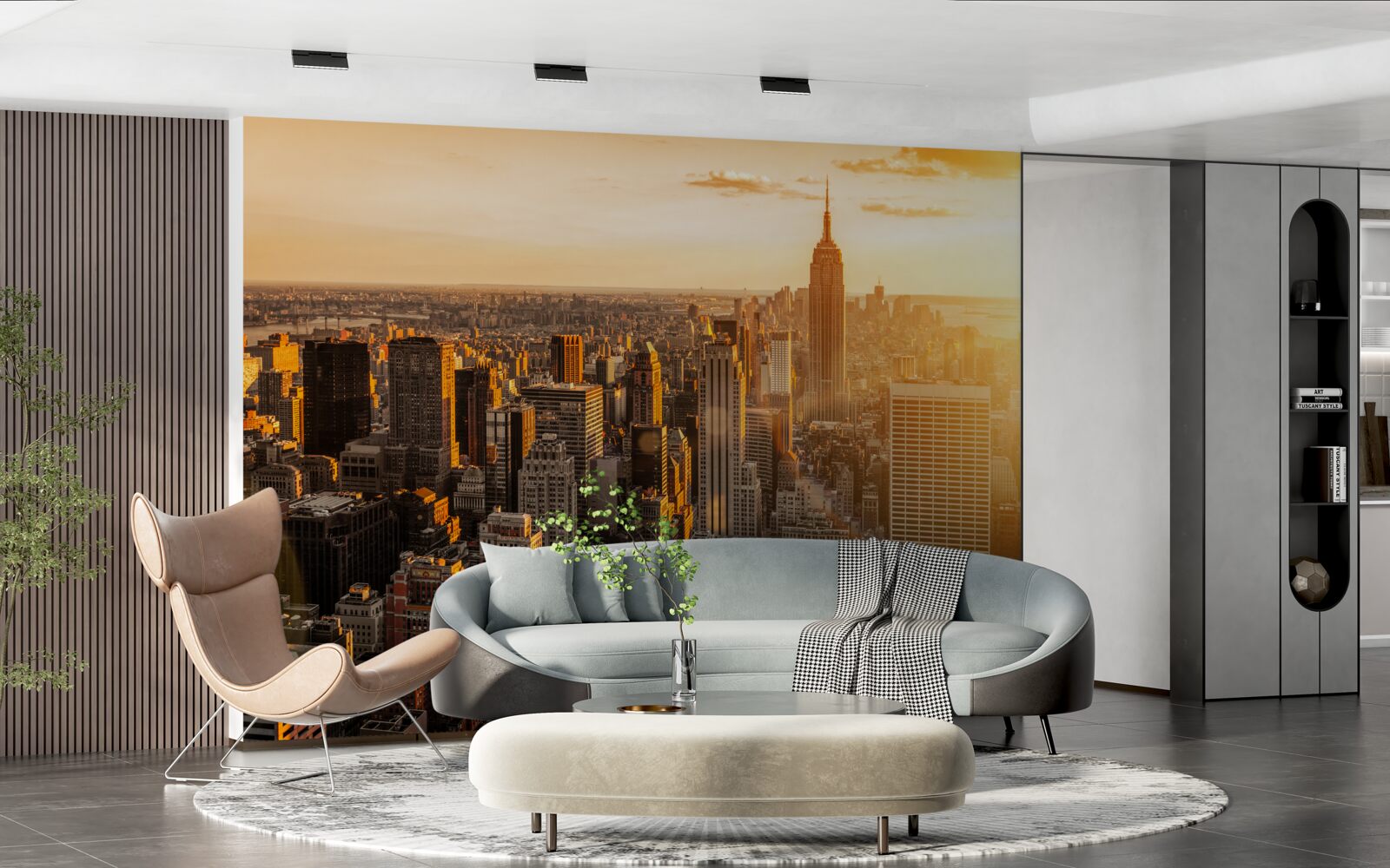 Fototapeta Newyorské mrakodrapy vo svetle zapadajúceho slnka