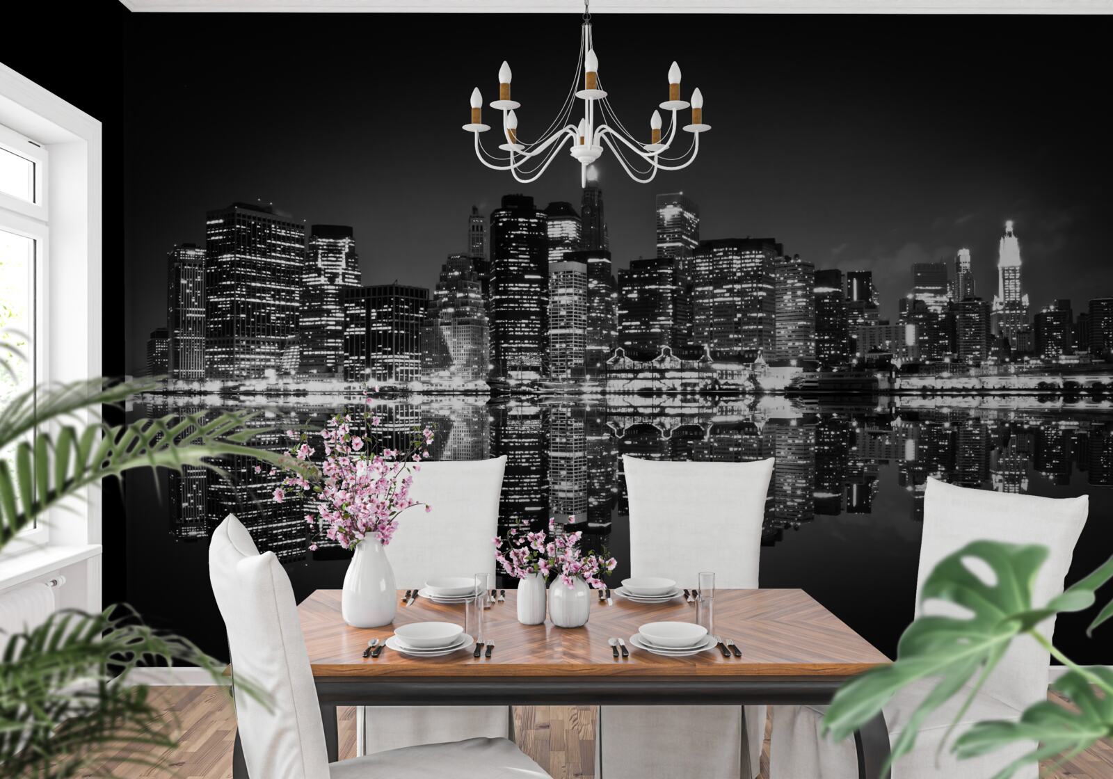 Fototapeta veľké mesto sa odráža vo vode